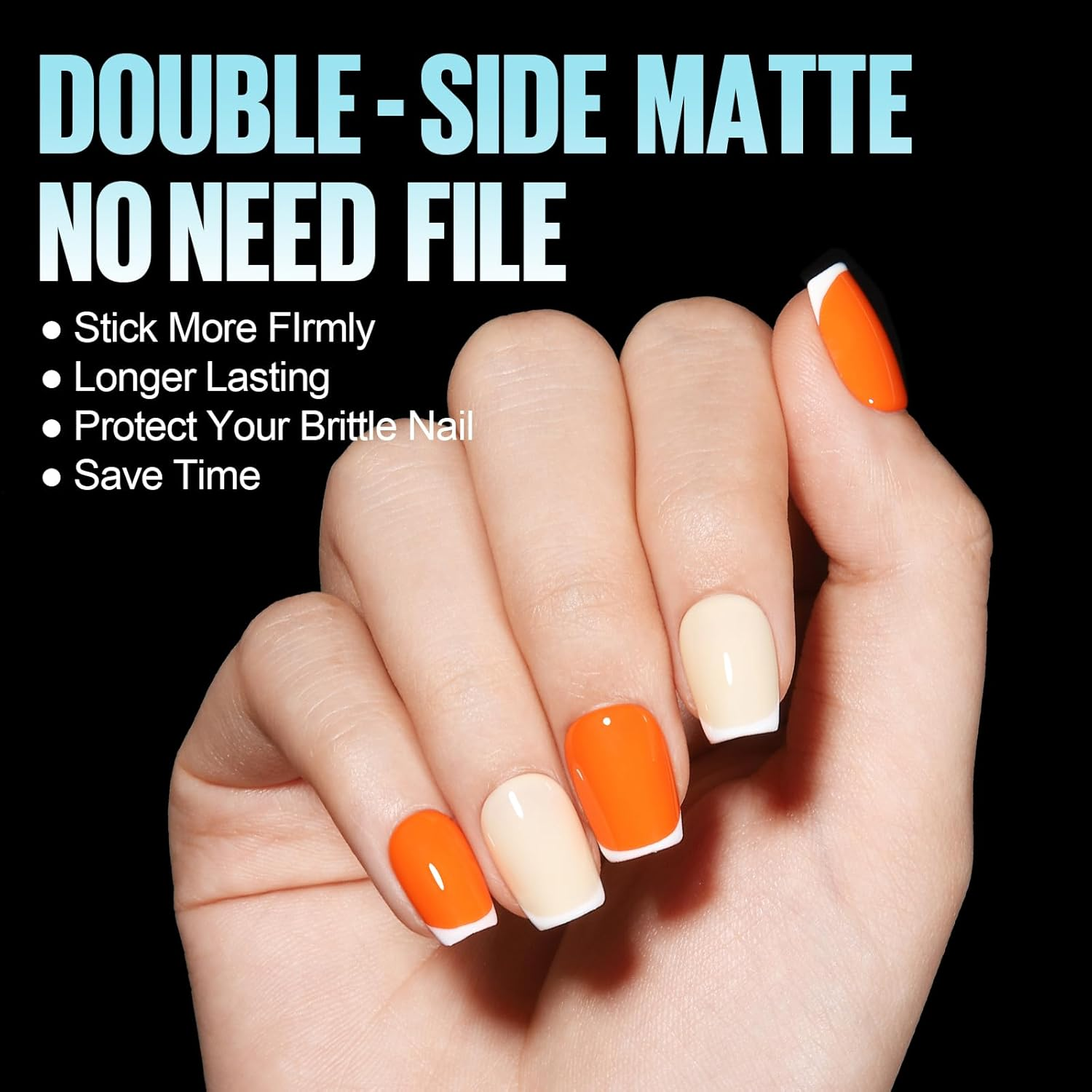 TOMICCA Short Coffin Gel Nail Tips, Full Cover Short Nail Tips, 360Pcs Soft Coffin Nails Matte Fake False Acrylic Press on Nail Home DIY Nail Salon 15 Sizes image number 3