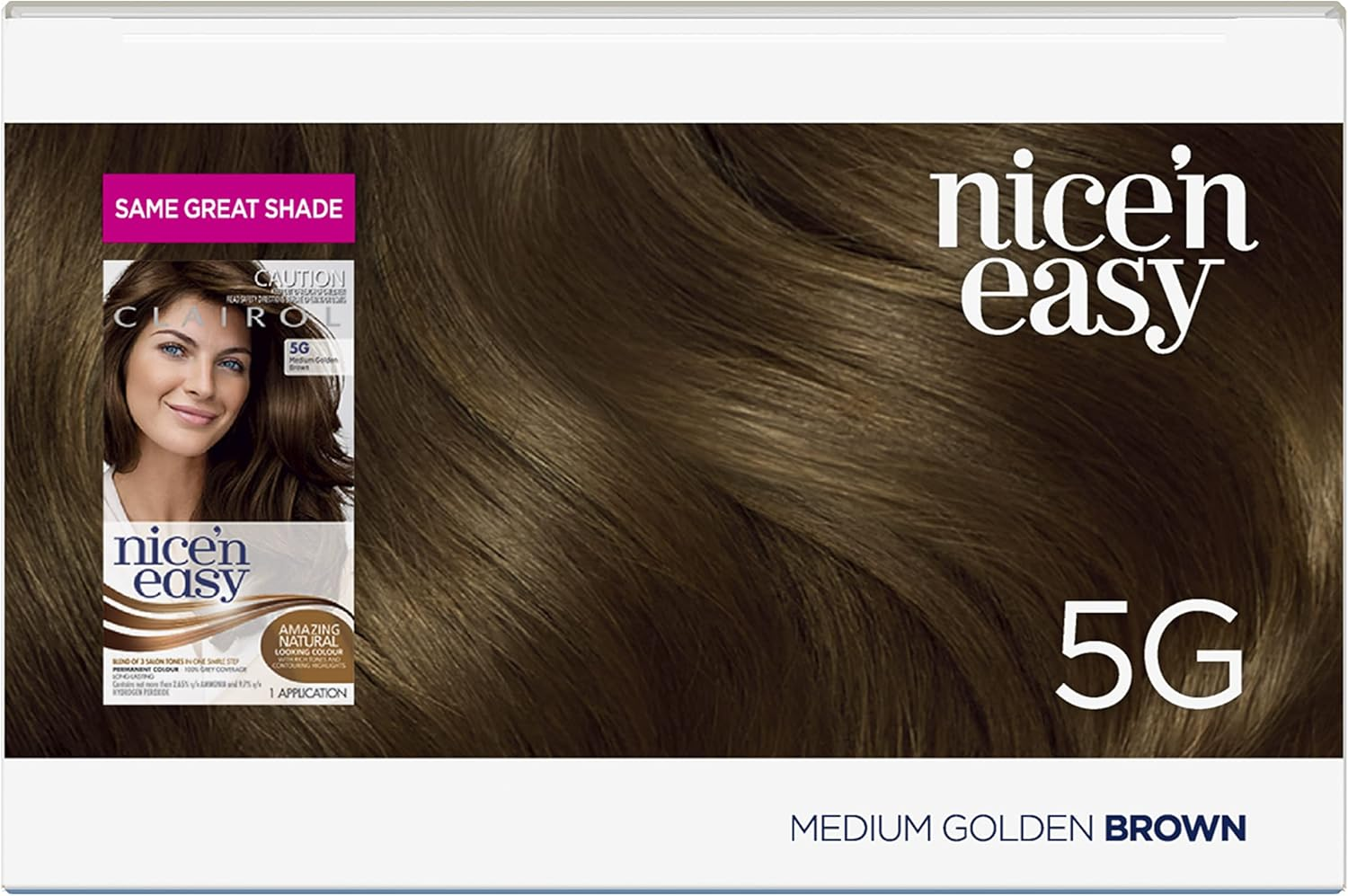 Clairol Nice 'N Easy Permanent Hair Colour 5G Natural Medium Golden Brown, 100% Grey Coverage, Natural Looking Hair Colour image number 4
