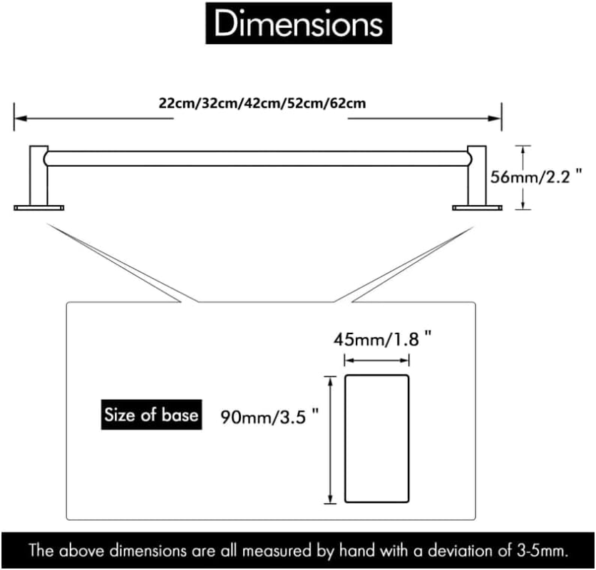 Self Adhesive Bathroom Towel Bar- Stainless Steel Bath Wall Shelf Rack Hanging Towel Stick on Sticky Hanger Contemporary Style, NO Drilling (Brushed Nickel) (20.4 Inch) image number 4