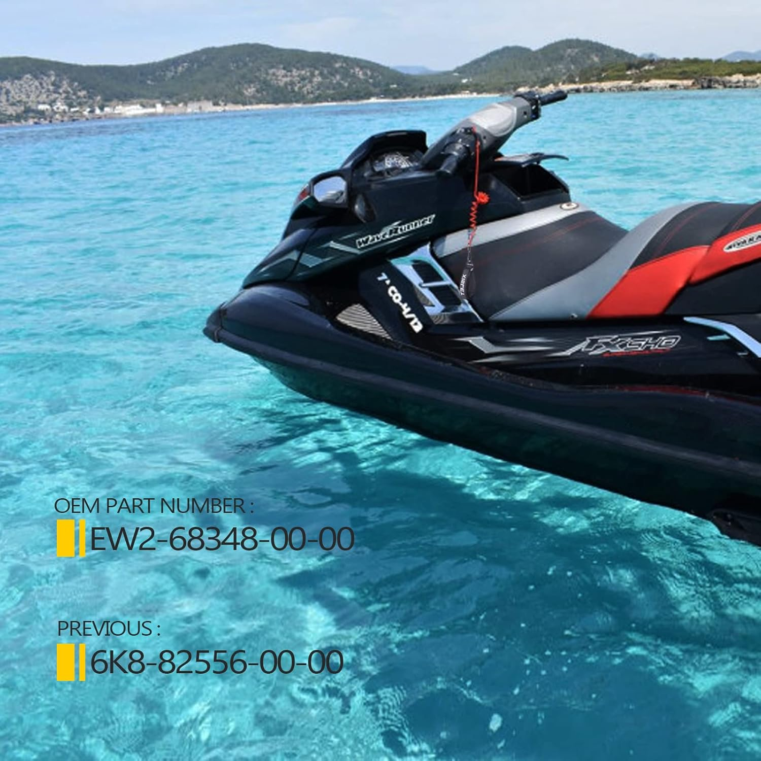 Xislet Yamaha Jet Ski Key Lanyard for Waverunner VX Cruiser FX Engine Safety Stop Tether Yamaha Kill Switch Lanyard Replace EW2-68348-00-00 Aftermarket 6K8-82556-00-00 Jet Ski Accessories image number 2