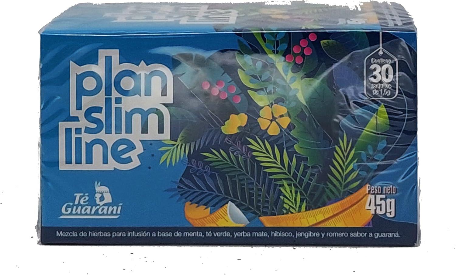 Te Guarani Plan Slim Line Herbal Tea 30 Teabags for Healthy Weight Support, Caffeine Free, Herbal Tea with Green Tea, Mint, Yerba Mate, Hibiscus, Ginger, Rosemary image number 5
