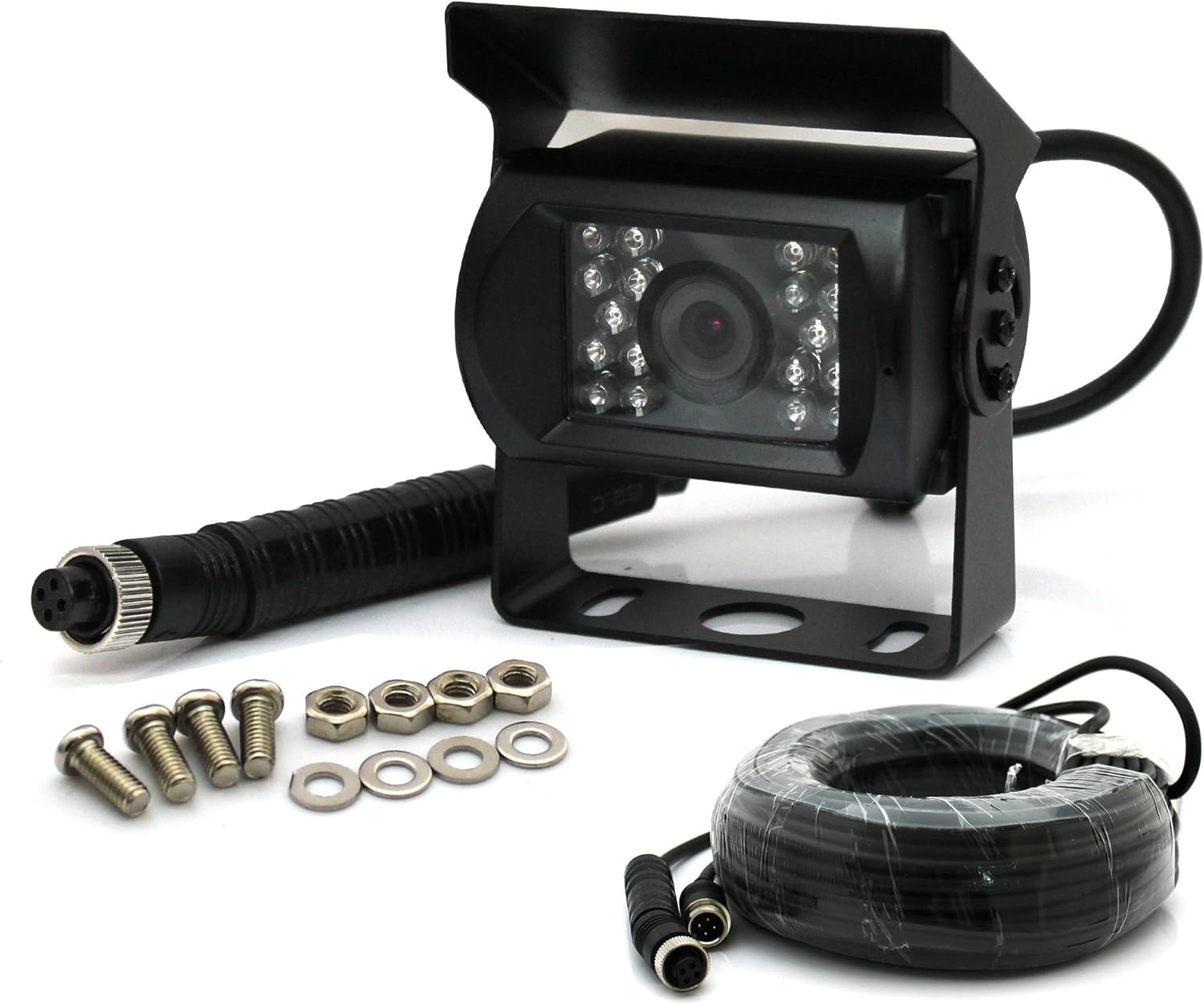 Elinz Reverse Reversing Camera Cam Rearview for Truck Caravan, CCD 4 PIN Heavy Duty, 600TVL, 120&deg; Viewing Angle, 12V 24V, IR Night Vision, with 10M Cable, 2 Years Warranty