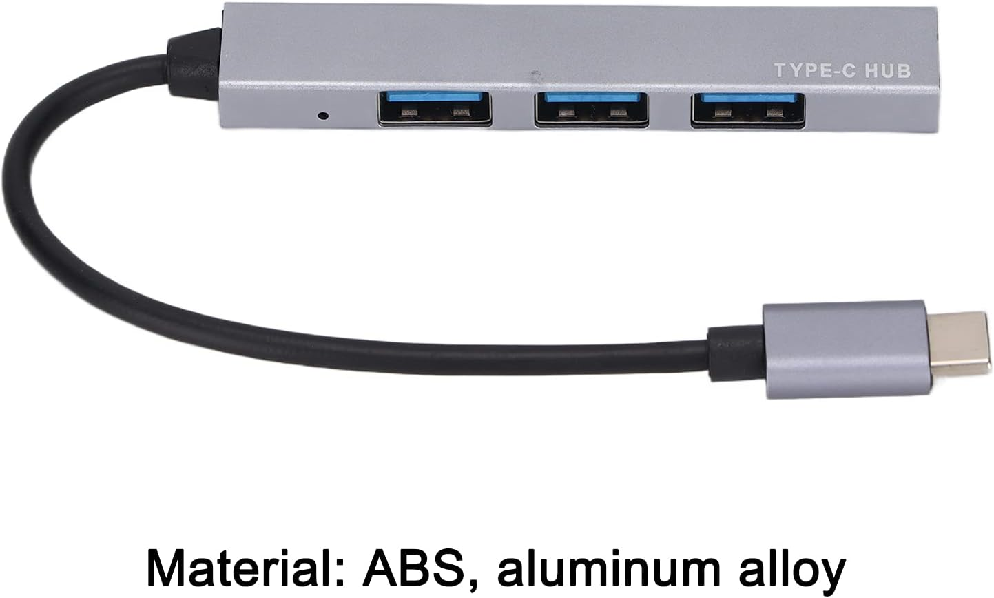 USB Port Expander, USB C Hub USB Hub for Laptop for School for Home for Office(One Drag Four Ash) image number 4