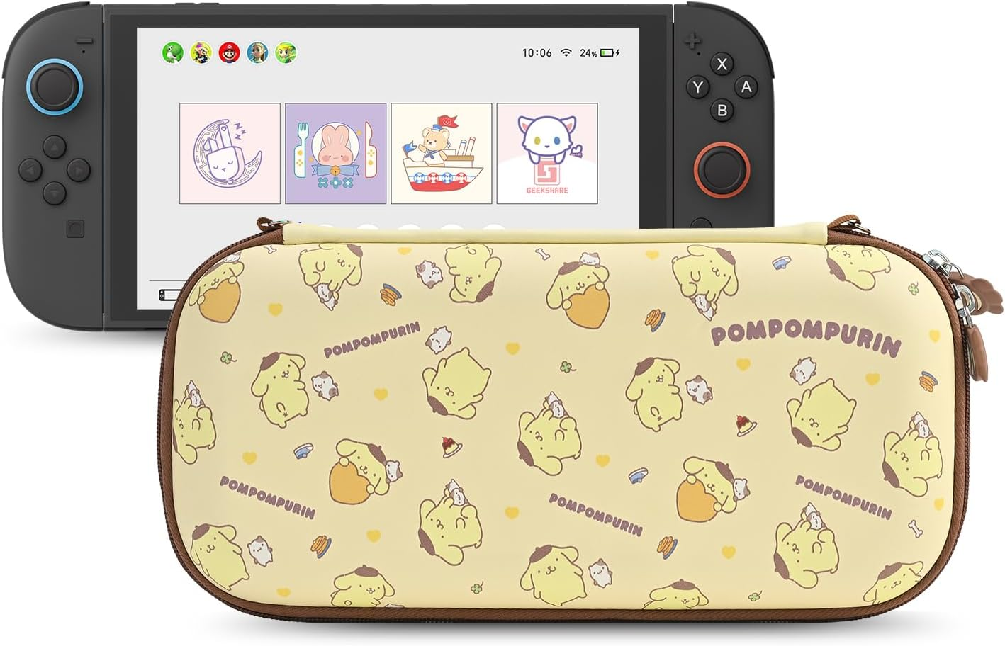 Kuitmor Carrying Case Compatible with Switch 2 (2025) 7.9 Inch, Hard-Shell Slim Travel Case with 12 Game Card Slots for Switch 2 Console and Accessories, Candy Party (Blue)