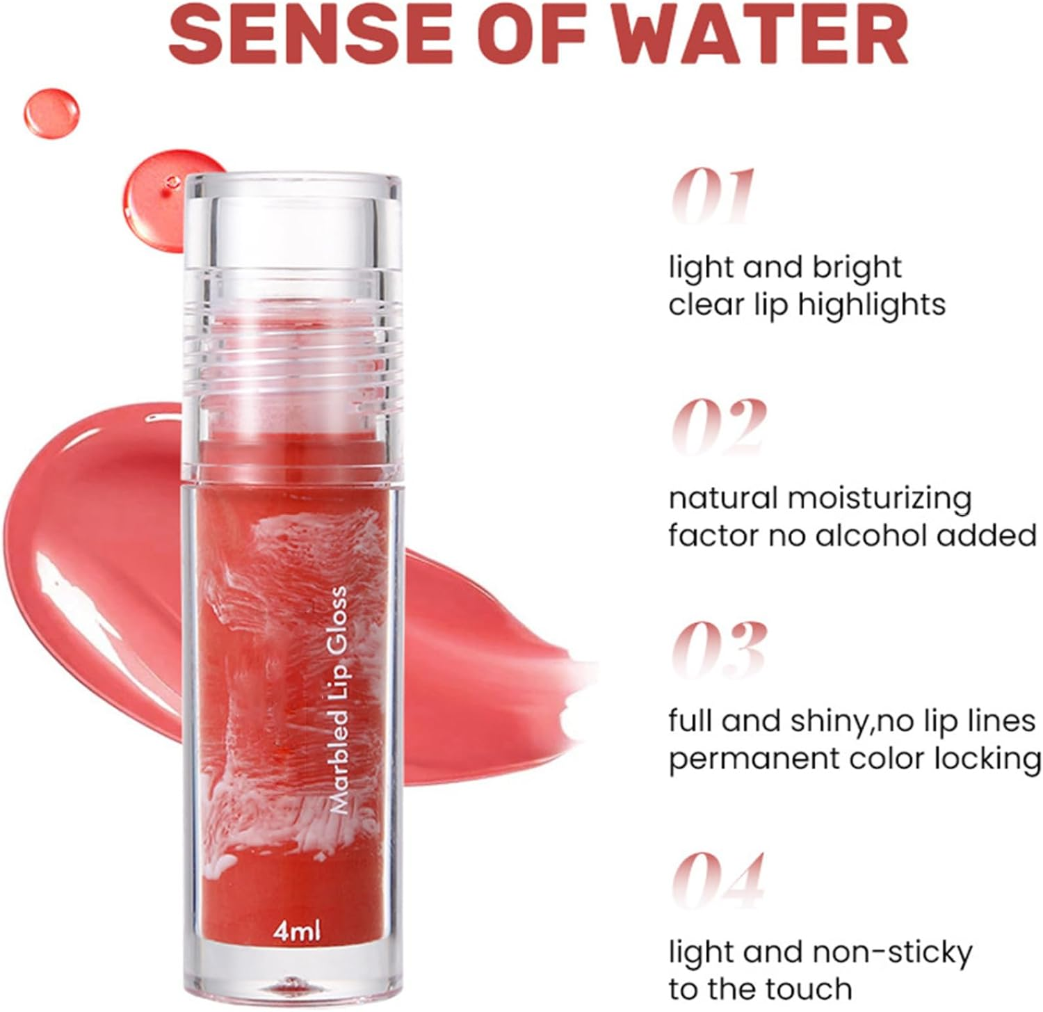 Yruioon Lip Oil Gloss for Women Tinted Color Hydrating Balm Treatment Non Sticky High Shine Mirror Finish Long Lasting Wear Type 3 One Size image number 2