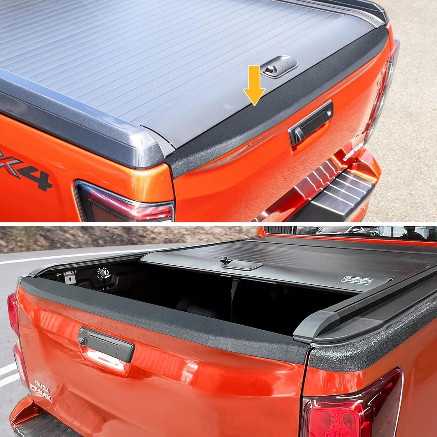 Tailgate Protector Cover for Isuzu DMAX Accessories 2024-Onwards Facelift X-Terrain X-Rider Blade LS-U LS-M SX, D-MAX Rear Tailgate Rail Guard Cap Trim Car Exterior Textured Matte Black image number 6