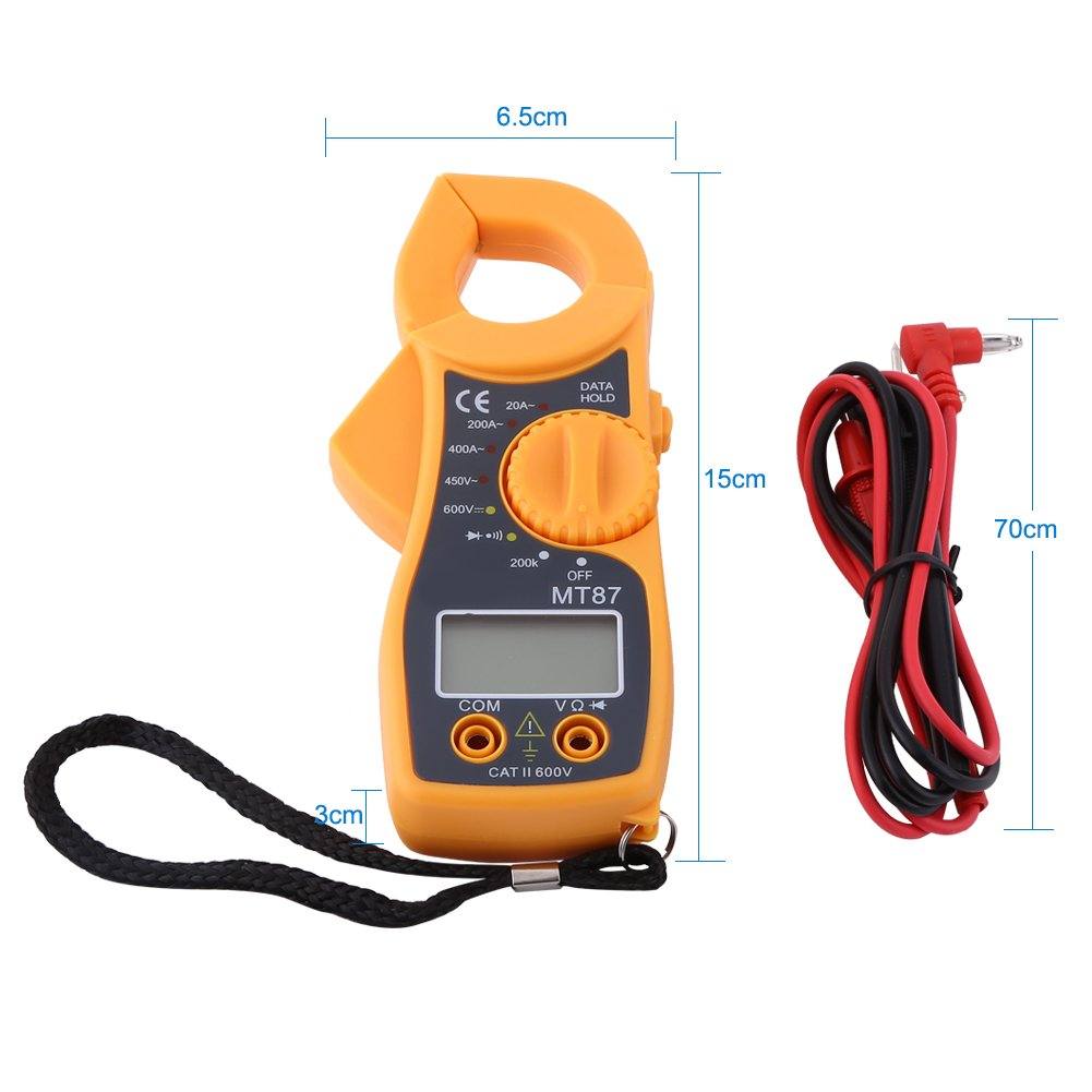 Digital Clamp Multimeter AC DC Voltmeter Ammeter Ohmmeter Volt Tester LCD Meter, 1999 Counts, 600V 400A, Amp Electric Current Tester for Automotive, Household, Pocket VOM Tester image number 2