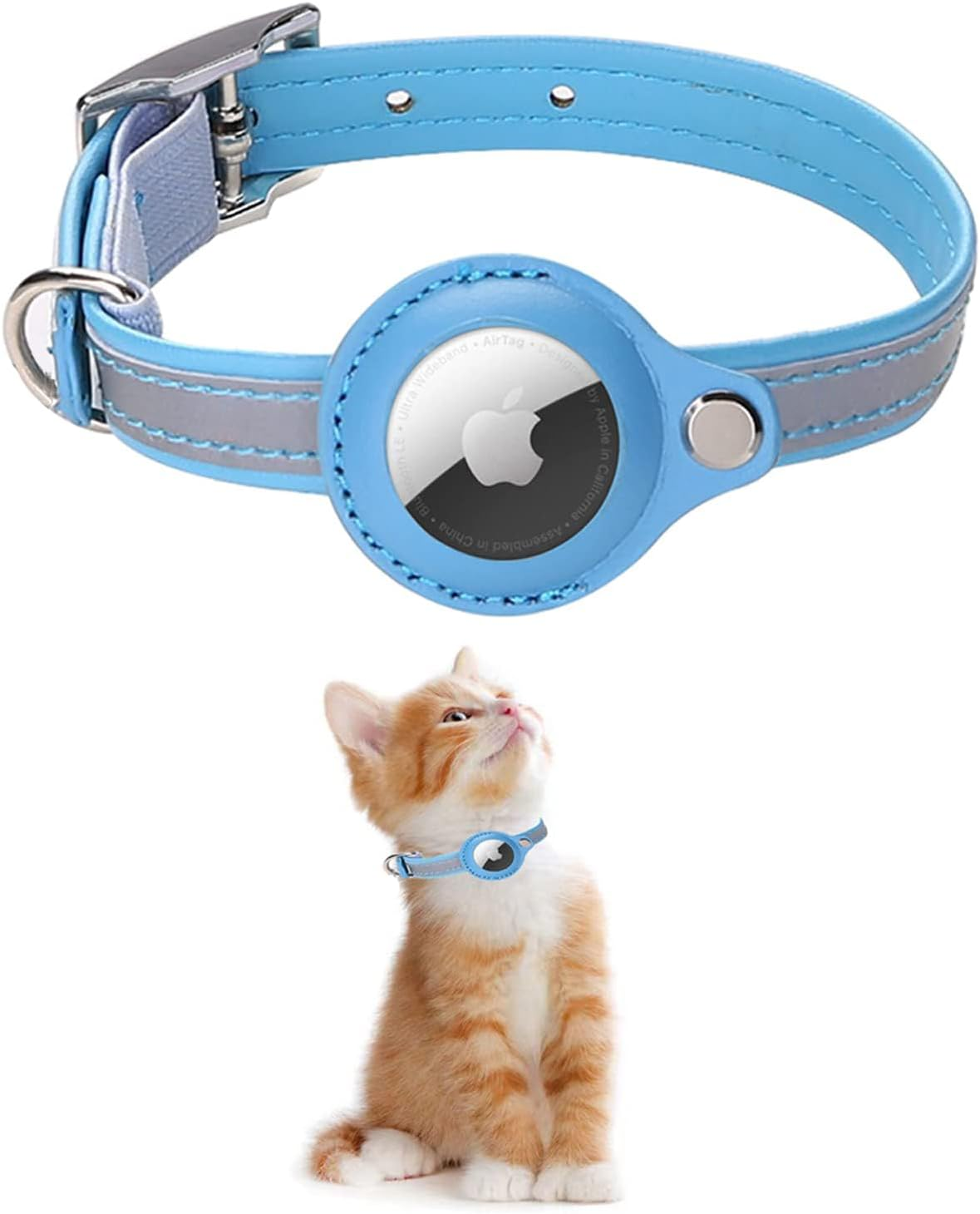 Cozioz Reflective GPS Pet Collar with Adjustable Holder and Bell &ndash; Anti-Lost Tracker Collar for Cats, Kittens, and Small Dogs (L) image number 2