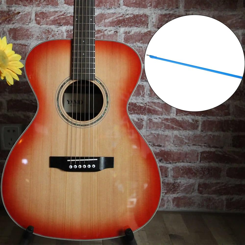 Two Way Rod Type Guitar Truss Rod Steel for Electric Acoustic Bass Guitars Neck Repair Adjustment Luthier Tool 42Cm Length with L- Wrench （Blue） image number 1