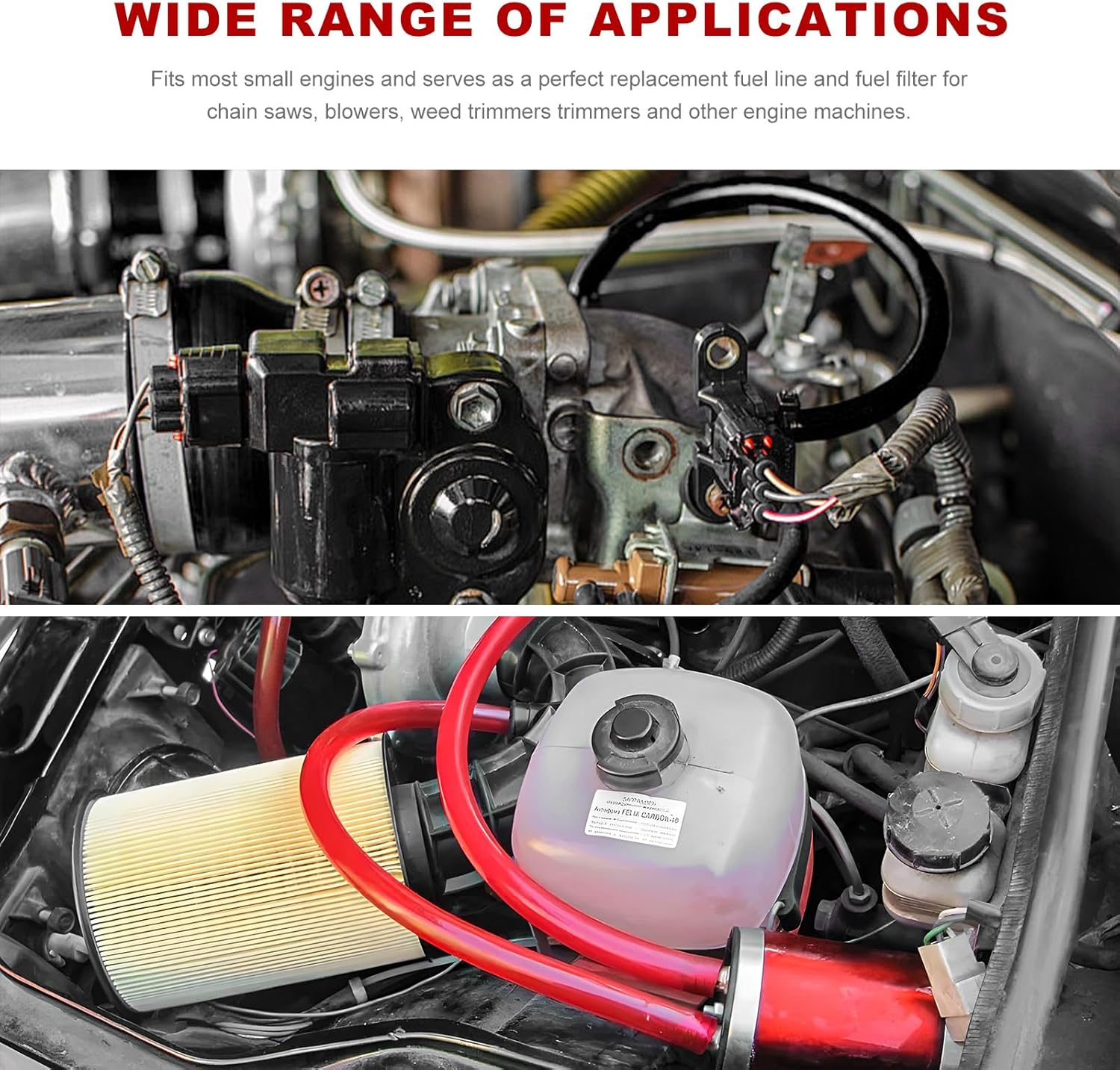 Colorful Fuel Line Hose Tube, Flexible Anticorrosion Silicone Gas Line Petrol Hose Line, Soft High Performance Vacuum Tubing Hose Replacement for Motorcycle Dirt Pit Bike ATV (Red)