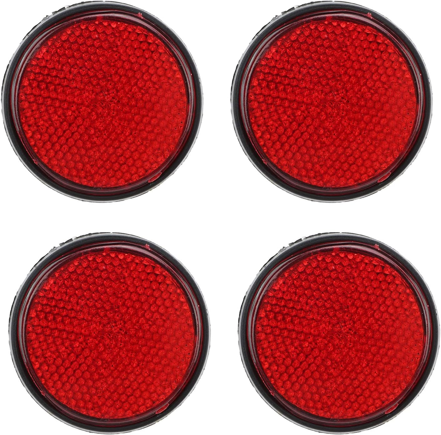 4Pcs 2 Inch round Warning Reflectors in Red for Bikes, Semi-Trucks, Trailers, Boats, Horse Trailers, Scooter, ATV - Motorcycle round Bike Safety,Other Accessories image number 6