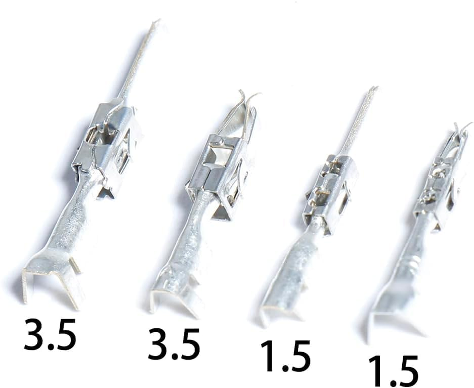 Aikoolwer Connector Pins Kit Terminal Pin Automotive 1.5Mm 3.5Mm Male Female Auto Electric Non-Insulated Plug Crimp Motorcycle ATV image number 3