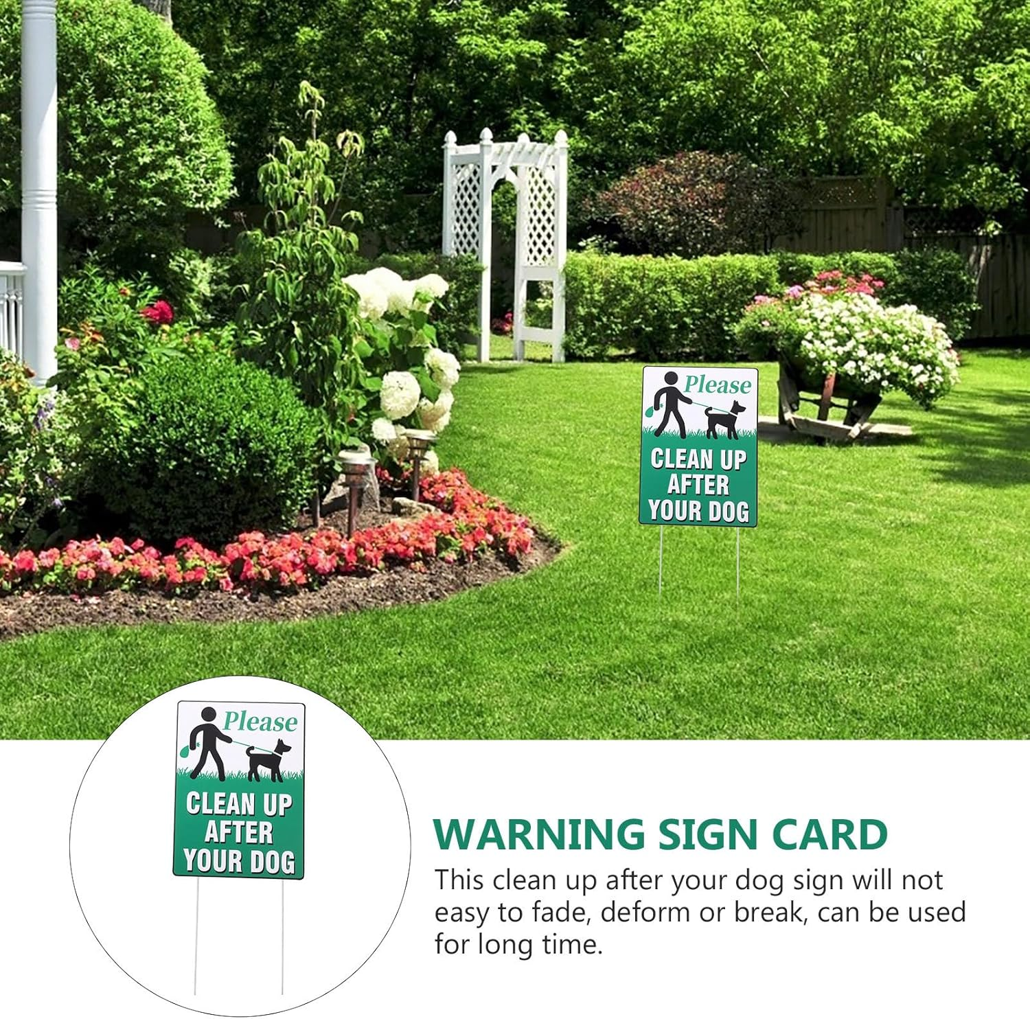 Baluue 3Pcs Lawn Warning Signs Eating for Dogs Would Poop Here Again Sign Beware of Dog Signs for Fence Pick up after Your Dog Sign No Pooping Dog Signs for Yard Puppy Pet Plastic image number 3