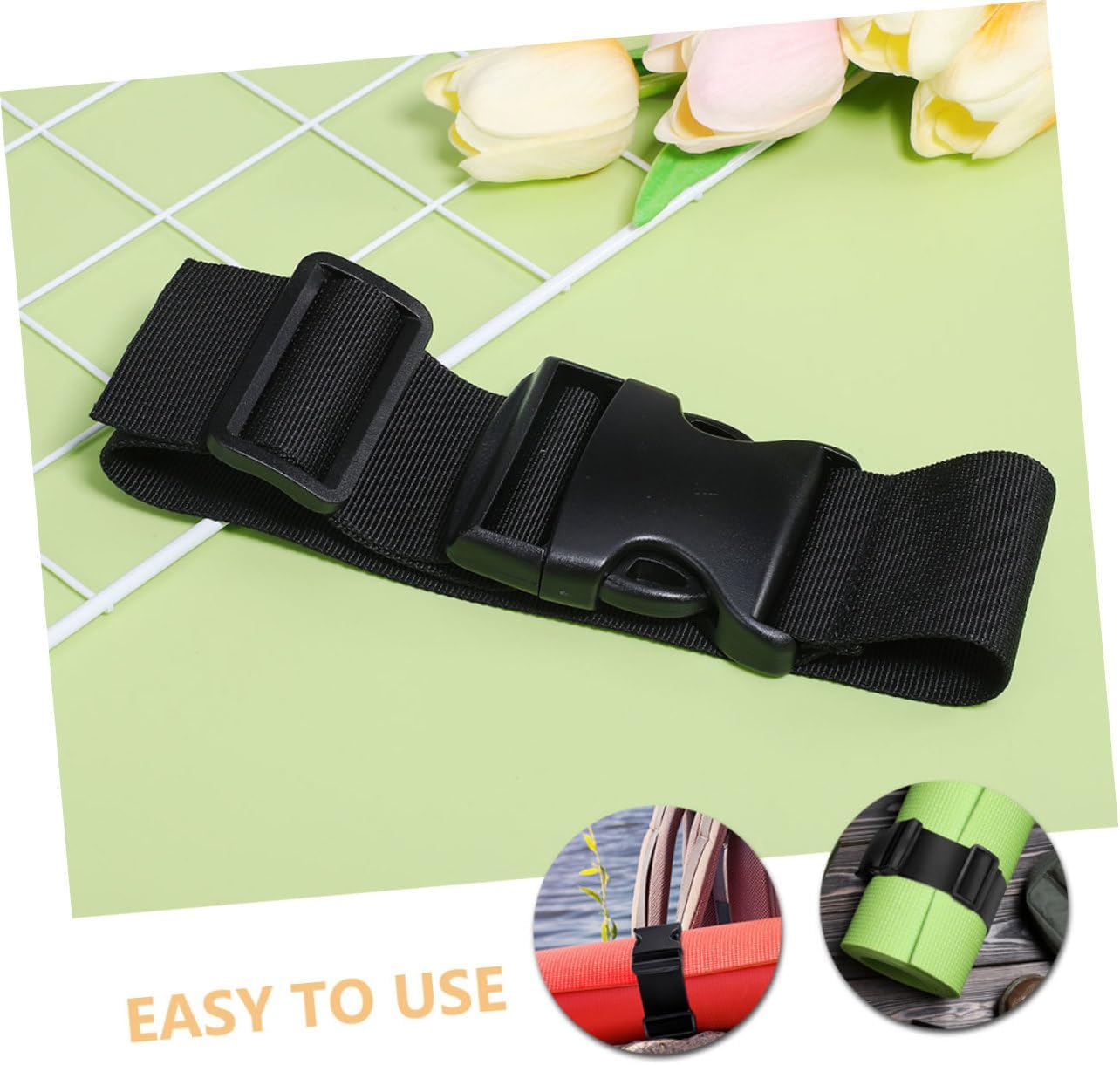 HOODANCOS 4Pcs Adjustable Nylon Luggage Buckle Straps Wide Long Outdoor Backpack Tie-Down Bands for Travel Camping Hiking with Quick-Release Buckle Easy Secure image number 2