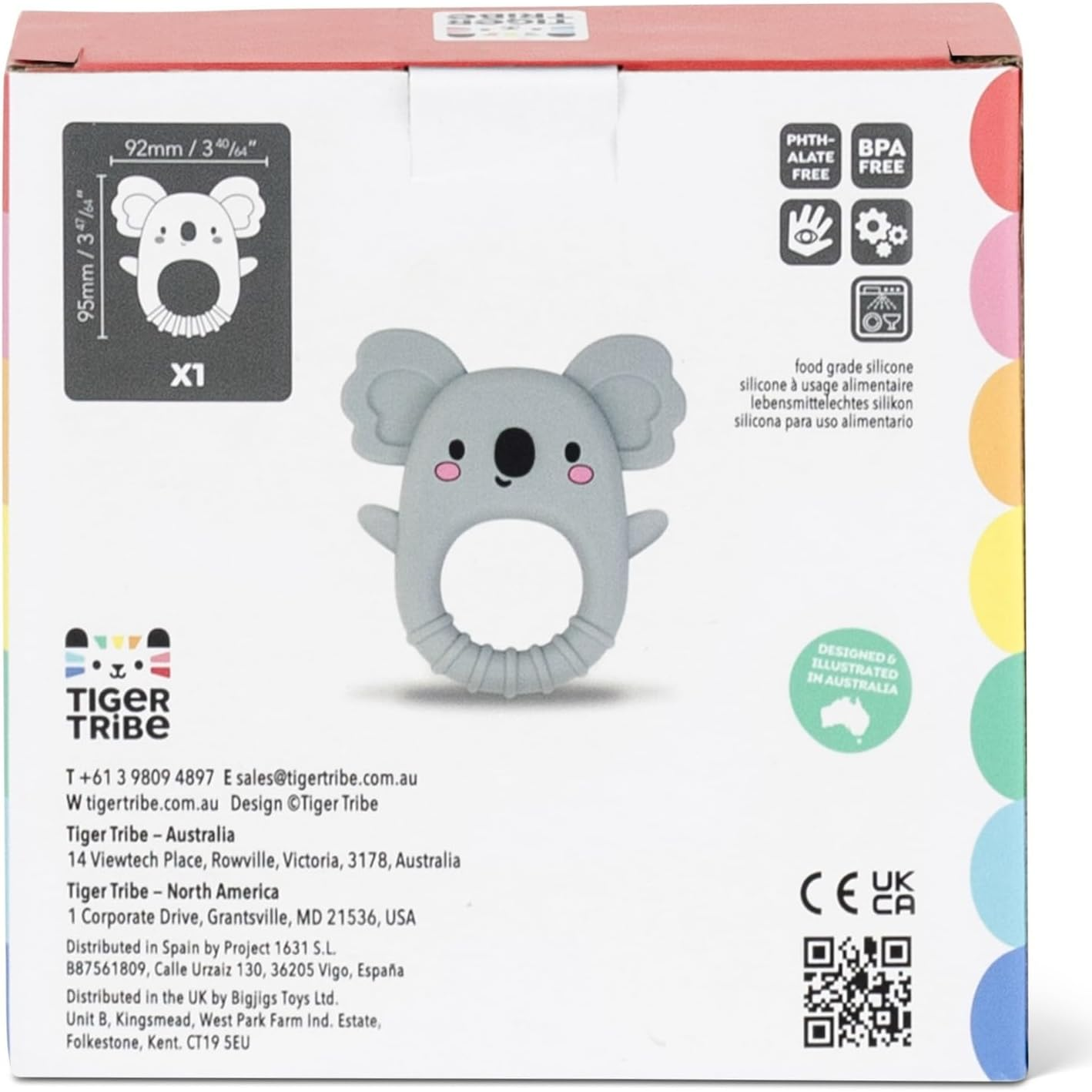 Tiger Tribe: Silicone Teether - Koala - Soft Silicone, Food-Grade Safe Materials, Newborn, Soothing Sensory Toy, Infant & Baby Ages 0-18 Months image number 5