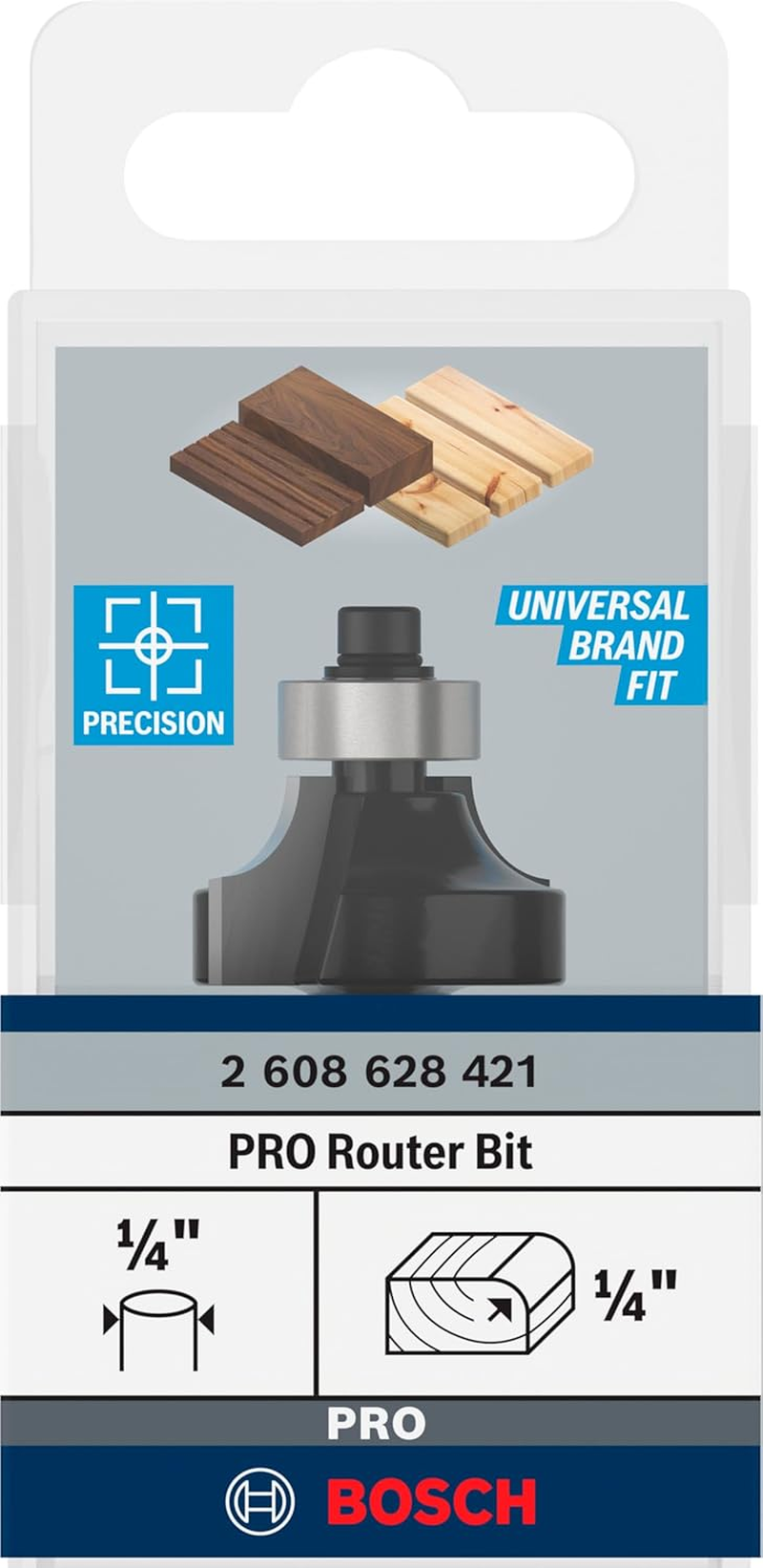 Bosch 1 X Pro Rounding Cutter (For Softwood, Hardwood, Diameter 25.4 Mm, Professional Accessories Hand Router, Edge Mill) image number 2