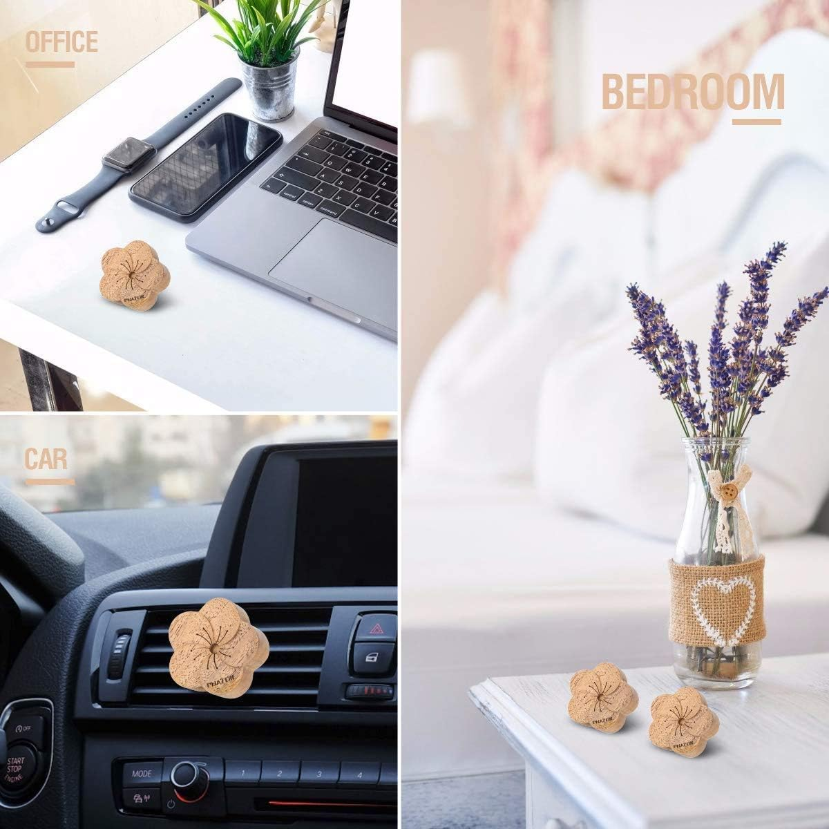 PHATOIL Premium Essential Oils Set with Wood Diffuser 100% Pure Natural Therapeutic Aromatherapy Oils Gift Set-12 Pack/5Ml for Relaxation,Peacefulsleep,Diffuser,Humidifier,Massage,Skin&Hair Care image number 1