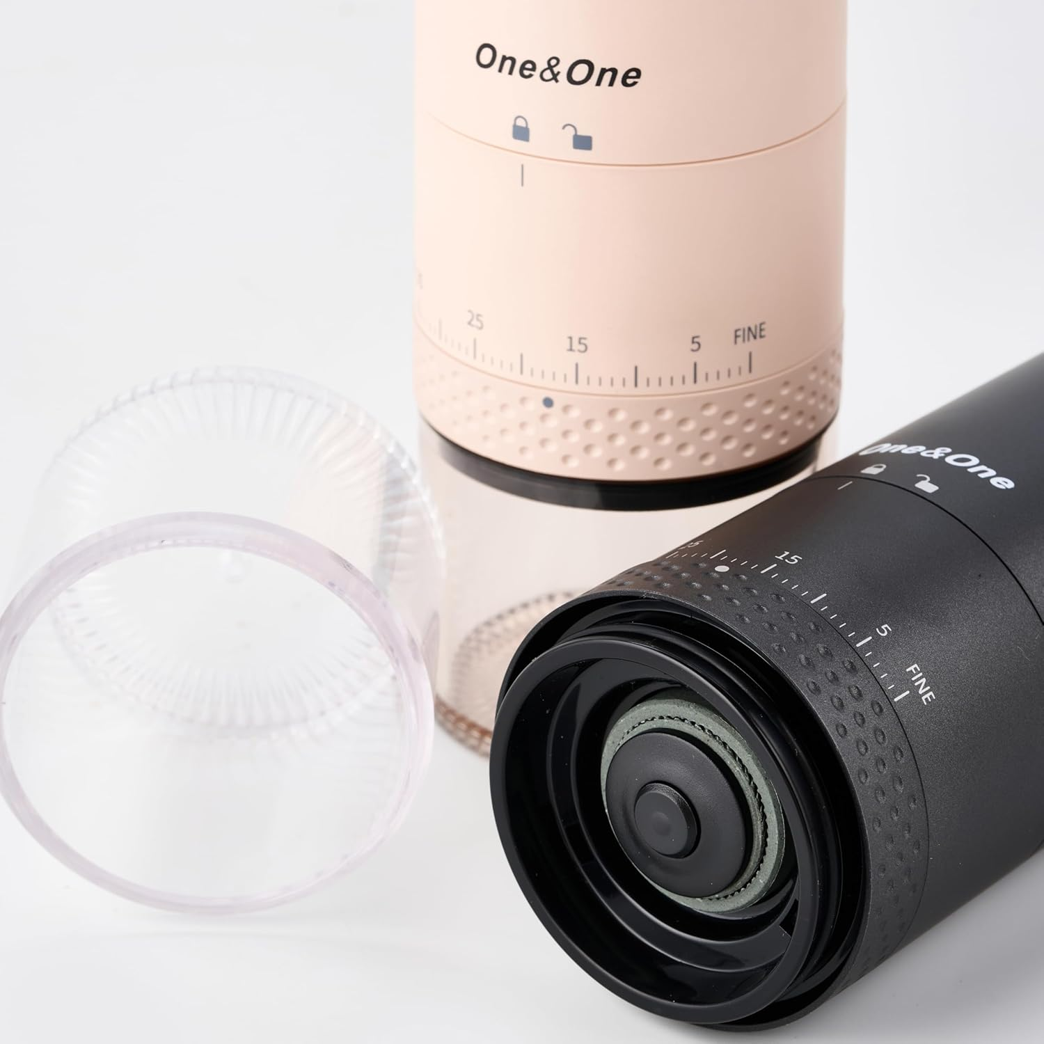 One&One Portable Electric Coffee Grinder, Cordless Coffee Bean Grinder with 38 Precise Grind Settings, Touch Screen, External Adjustment, Battery Usage Display,Usb Rechargeable. - Black-Ceramic Conical Burr image number 4