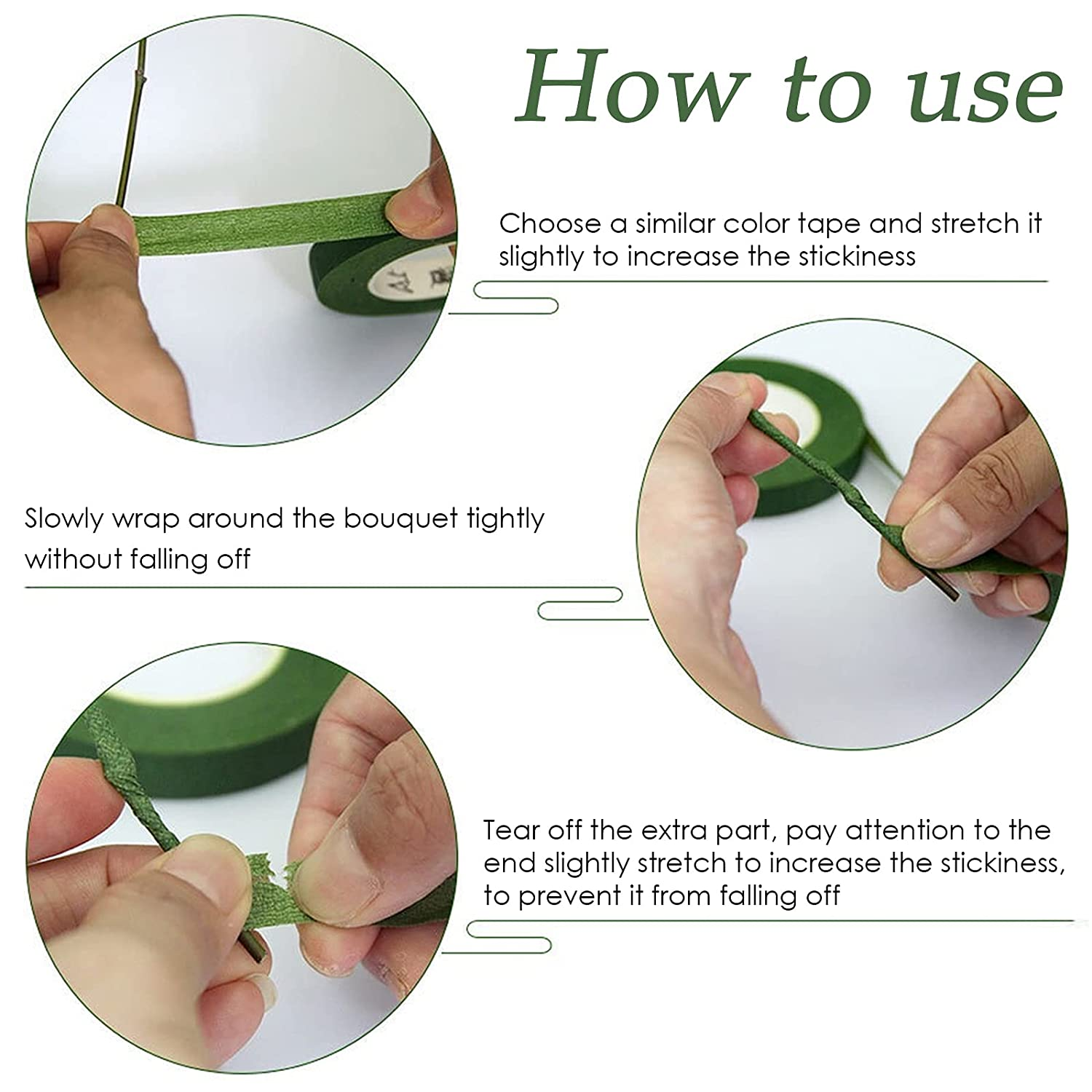 Findtop 6 PCS Floral Arrangement KIT, 4 Rolls 1/2 Wide 30Yard/Roll Floral Tapes and 18 Gauge Floral Wire 50/Pack for Bouquet Stem Wrapping and Floral Crafts