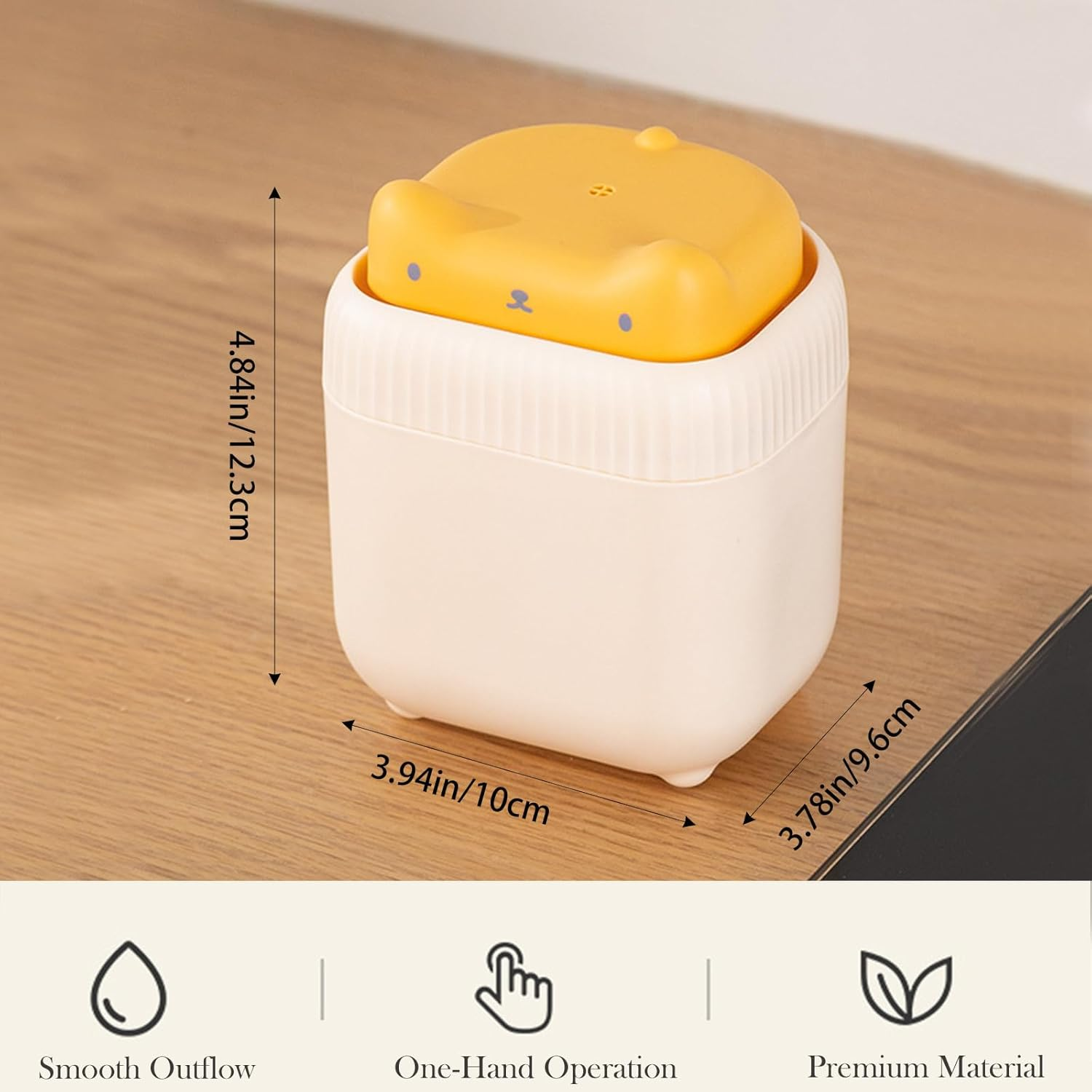 Cat-Shaped Dish Soap Dispenser - Liquid Soap Pump Dispenser for Kitchen Countertop, Ideal for Dishwashing Liquid (Yellow) - Green image number 2