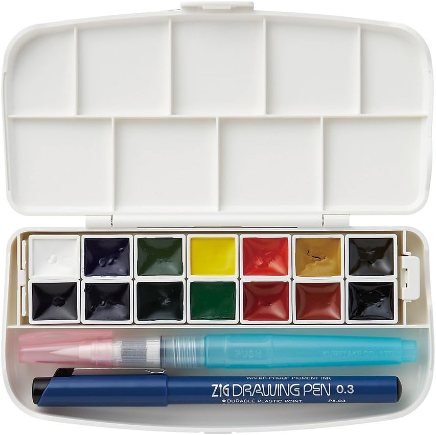 Fils Watercolor Set 14 Color Set (Japan Import) by Kuretake image number 3