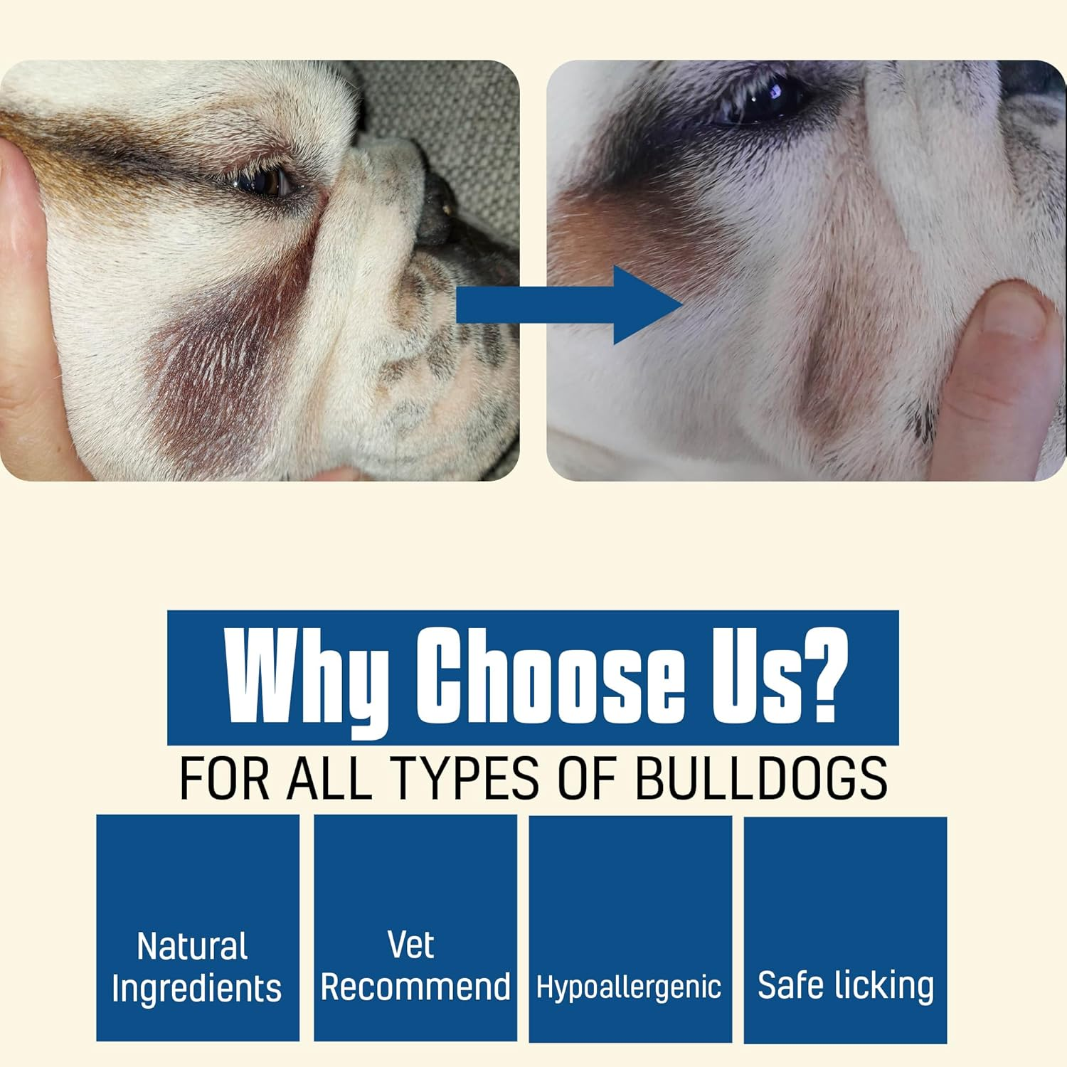 Wrinkle Paste for Bulldogs - 85G Dog Wrinkle Cream for French Bulldogs, Wrinkly Dogs & Cats - Clean and Protect Wrinkles and Folds,& anti Itch for Bulldogs - Dog Allergy Relief and Hot Spot Treatment for Dogs Cats, Silicone Applicator Included.