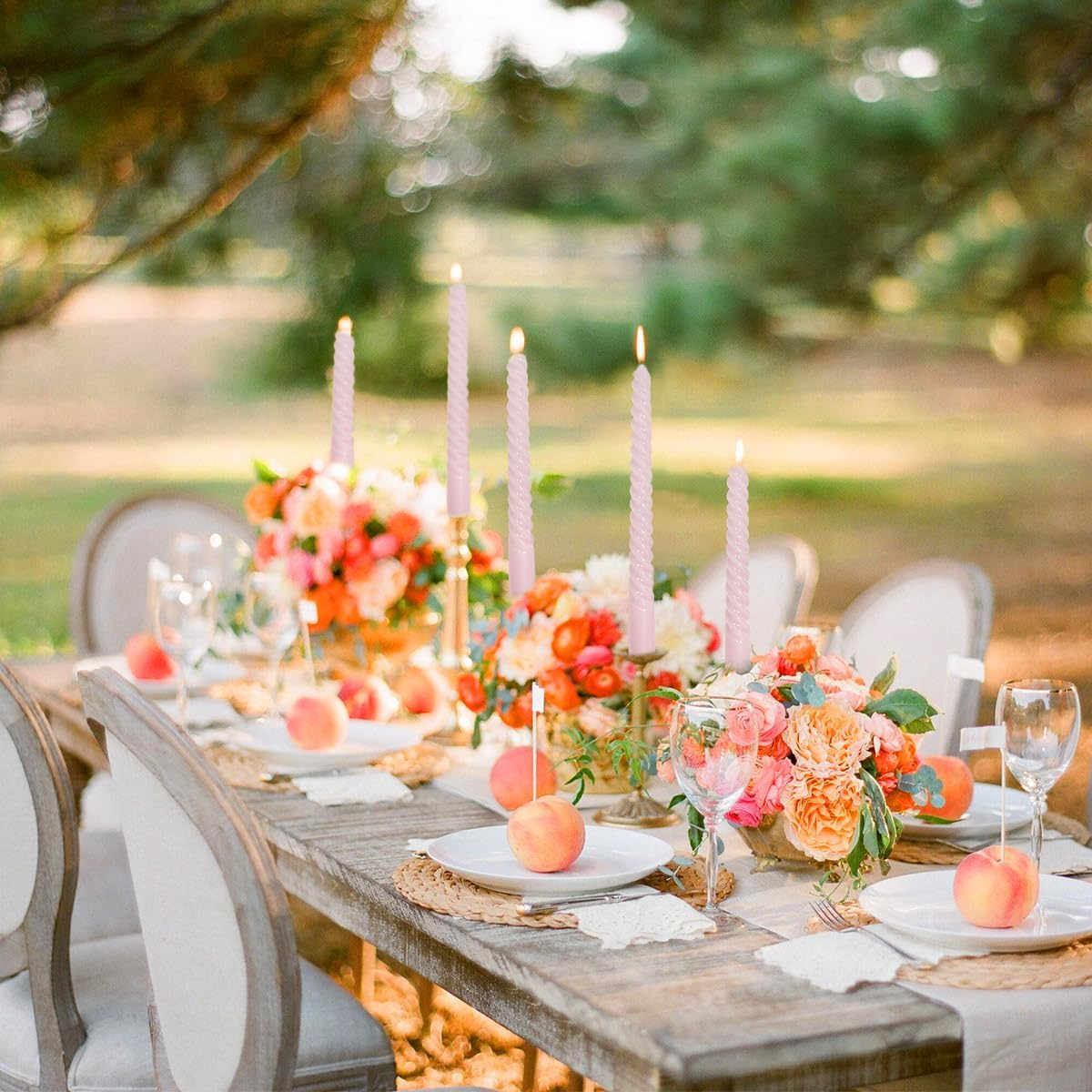 6 Pack 10 Inch Pale Pink Spiral Taper Candles for Holiday Home Decoration, Unscented Dripless Twisted Candlesticks for Dinner Party Wedding Baby Shower and Easter image number 2