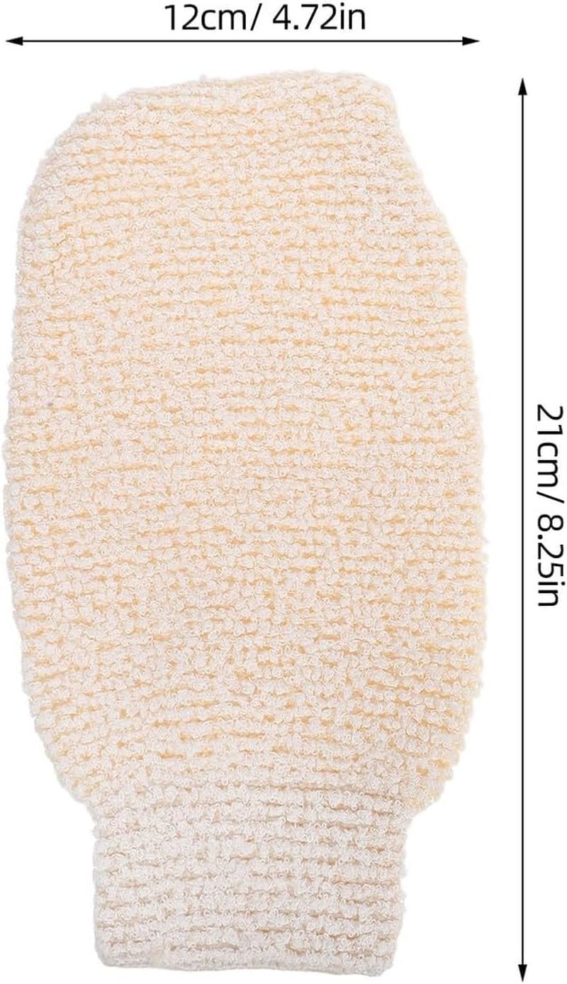 SOLUSTRE 2Pcs Bamboo Fiber Bath Scrub Gloves Exfoliating Shower Gloves for Body Massage Back Scrubber for Dead Skin Removal and Deep Cleansing