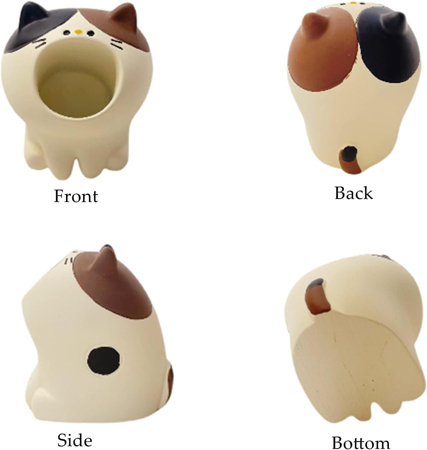 Cute Small Pen Pencil Holder, Kawaii Resin Cat Dog Dinosaur Rabbit Animal Paper Clip Toothbrush Mini Storage Organizer Office Desk Decorations image number 1