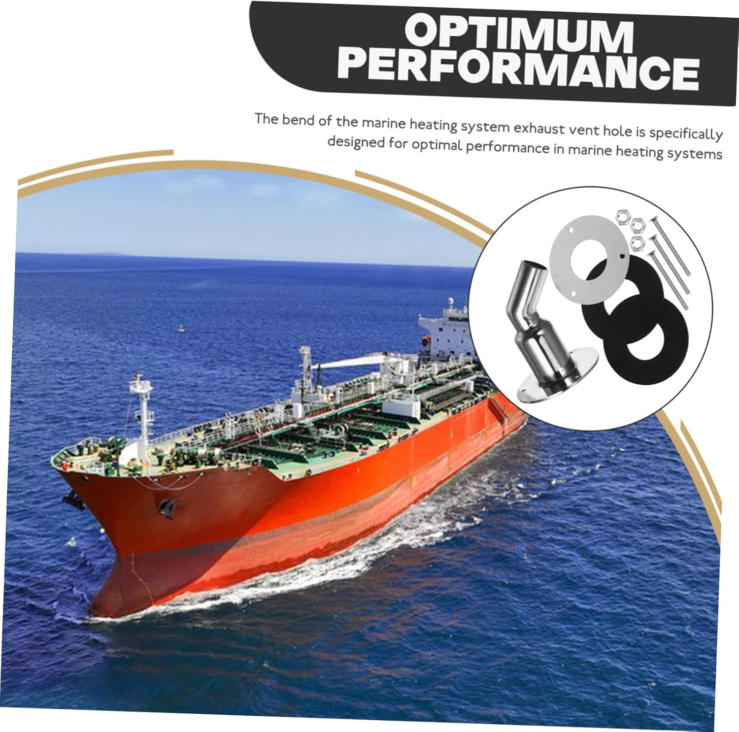 INOOMP Stainless Steel Heater Exhaust Hull Exhaust Skin Steam Diverter Gasket Included image number 4