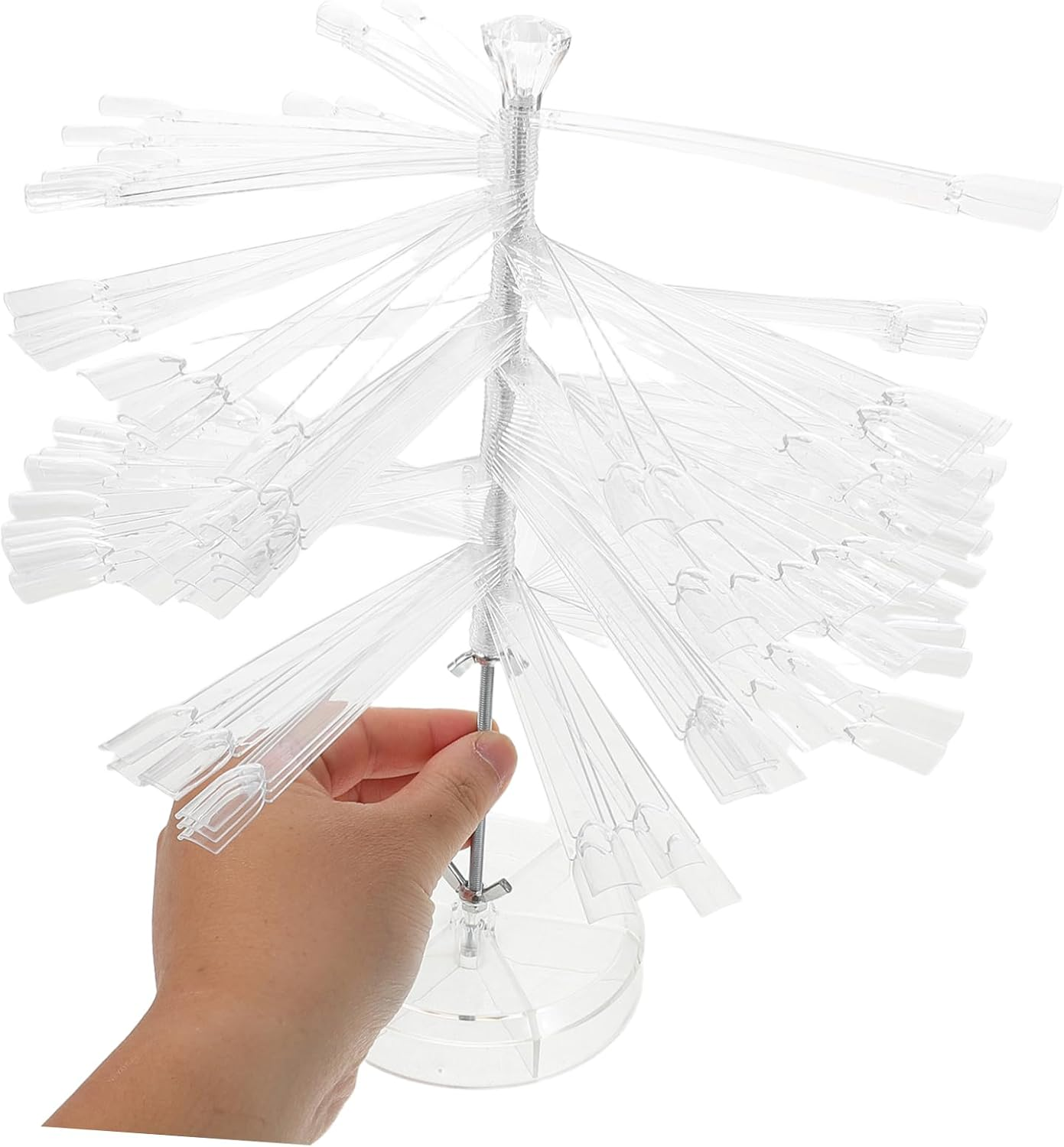 Minkissy Nail Art Display Stand Spiral Nail Art Chart Gel Polish Spiral Rack Sturdy for Salon - Beige image number 4