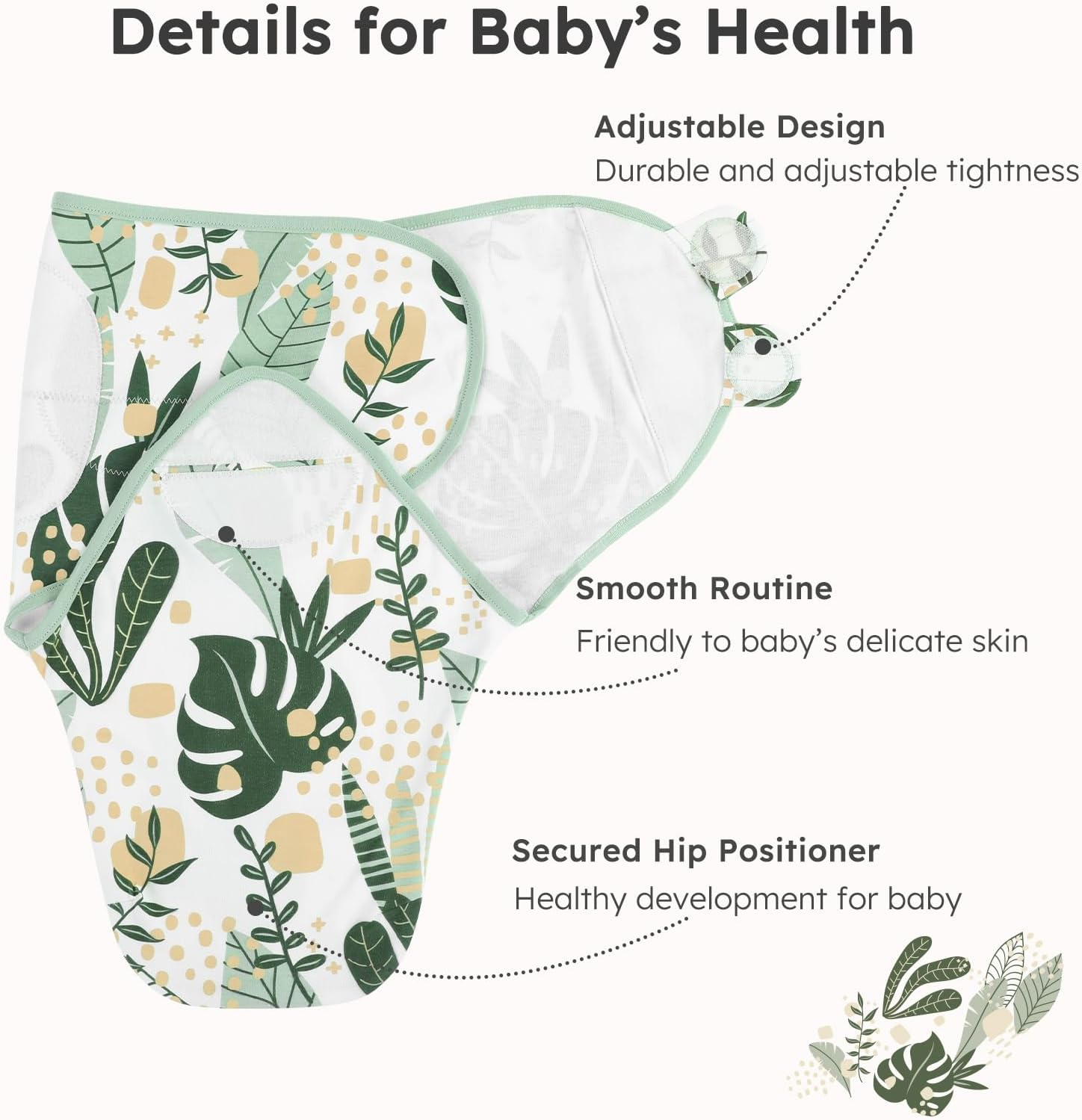 Yoofoss Baby Swaddles for Newborns 100% Cotton, Adjustable Swaddle 0-3 Months 3 Pack Newborn Swaddle Sack, Breathable Soft image number 2