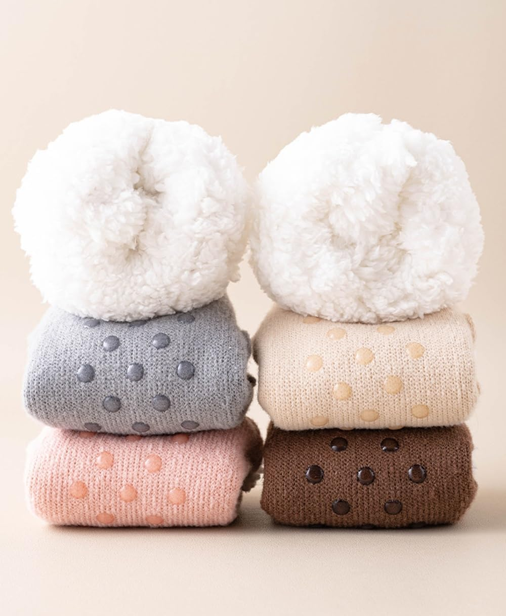 Slippers Socks for Women, Non-Slip Winter Warm Floor Socks, Cozy Sherpa Slipper Socks, Ultra Comfortable House Fuzzy Socks for Women image number 1