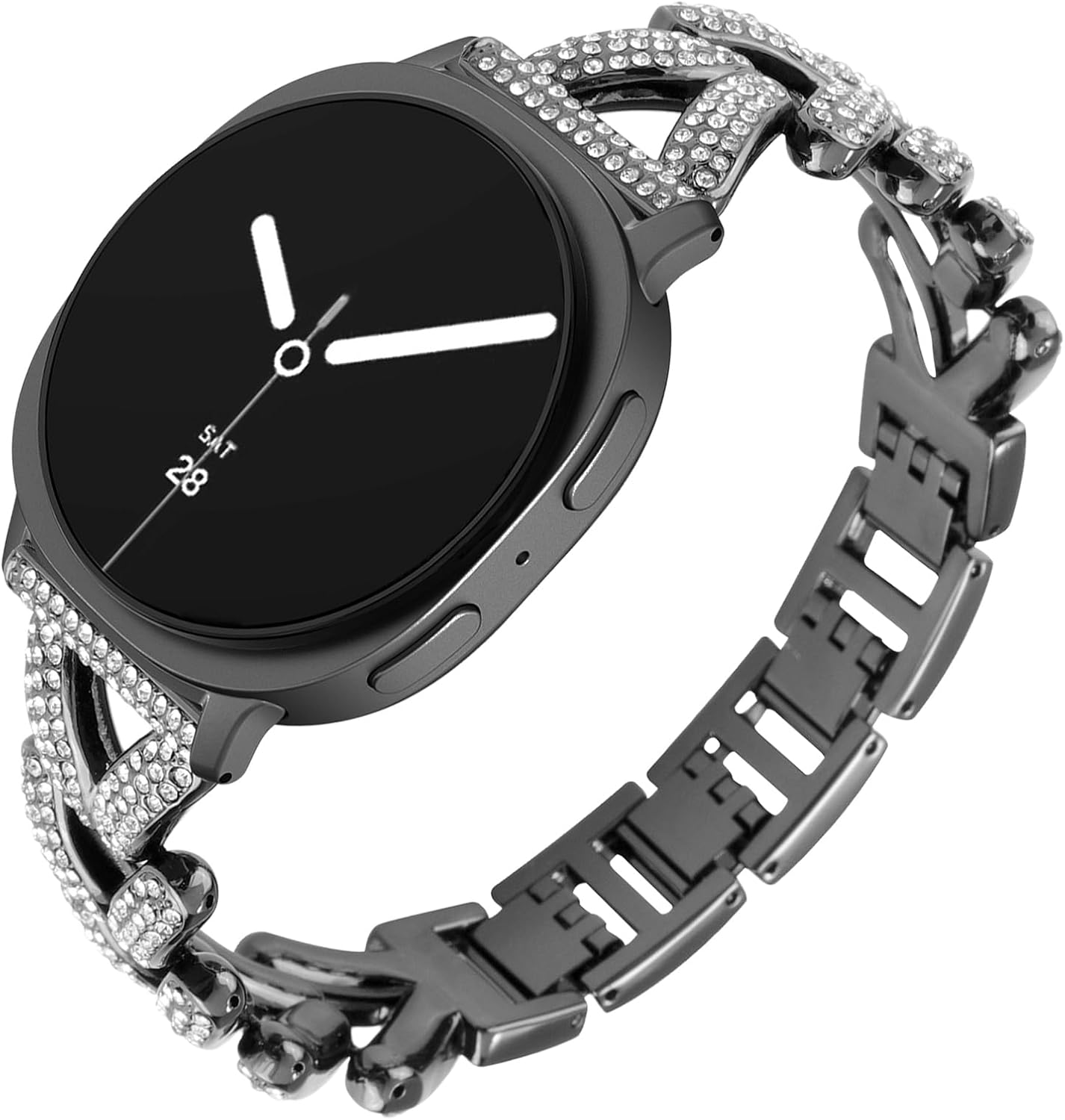 Wopail Metal Bracelet for Samsung Galaxy Watch 8 40 Mm 44 Mm, Stainless Steel Replacement Strap Women'S Bracelet with Diamonds Rhinestones for Samsung Galaxy Watch 8 Classic 46 Mm