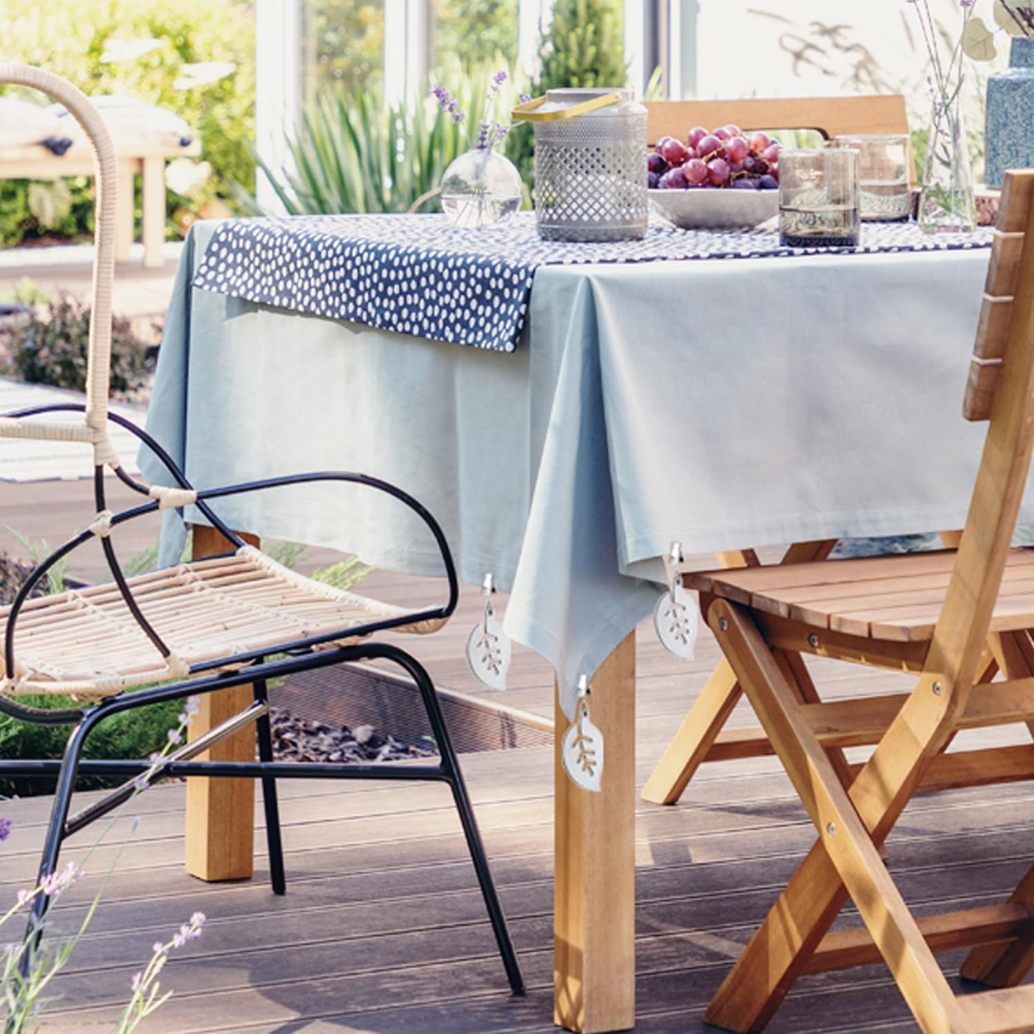 8Pcs Tablecloth Weights Pendant Stainless Steel Tablecloth Clip Leaves Shaped Metal for Dinner Table Family Dining Table Decoration image number 6