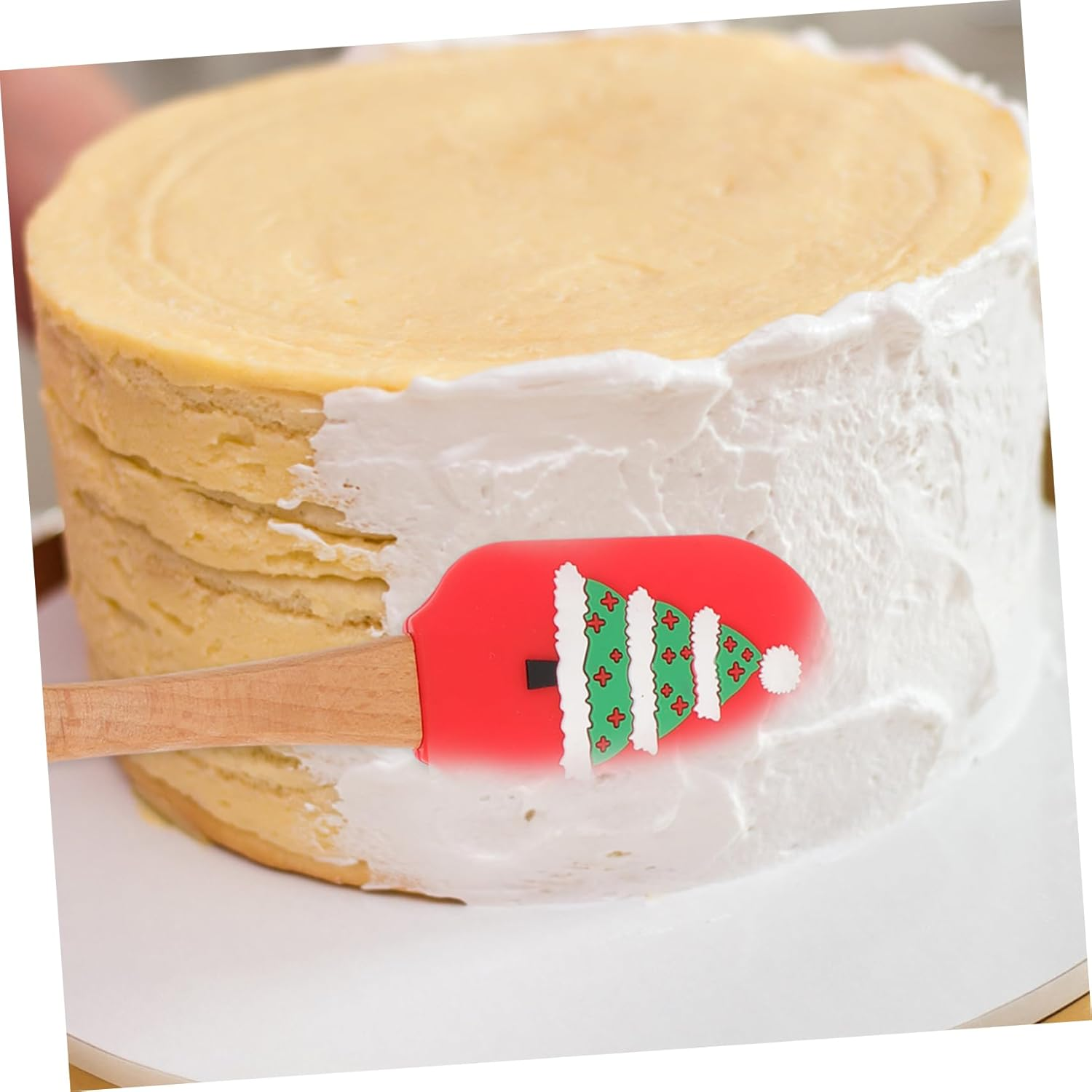 Cake Butter Spatula Handle Adorable Kitchen Gadget for Baking Silicone Spatula for Mixing and Spreading for Christmas and Housewarming image number 4