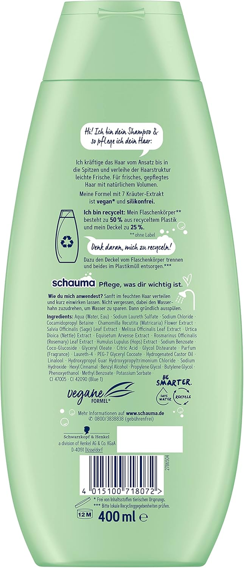 SCHAUMA Shampoo 2 X 400 Ml 7 Herbs image number 3