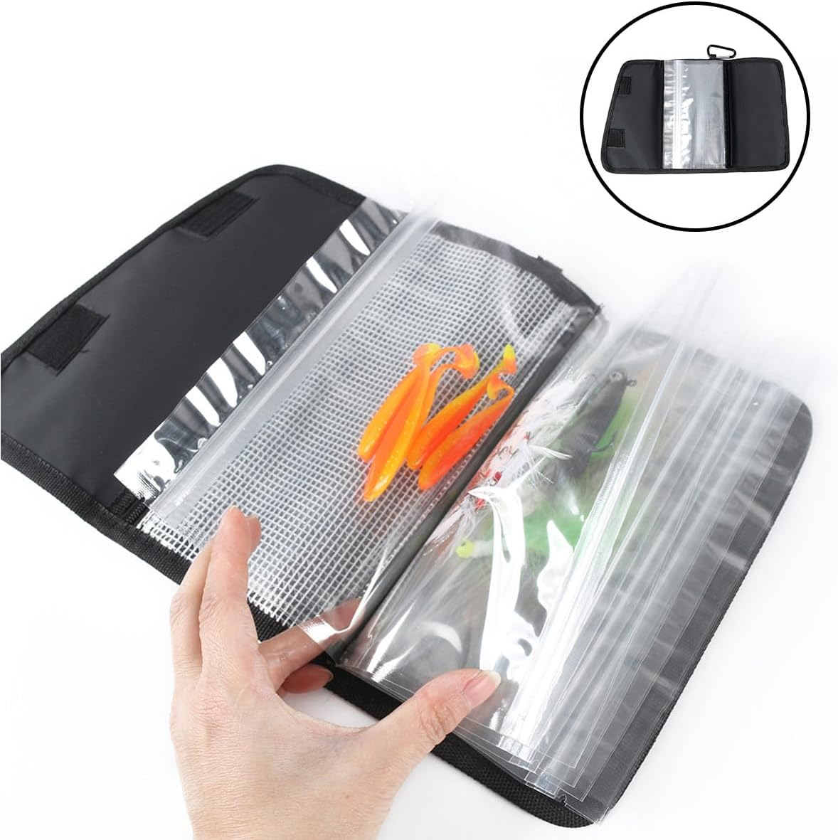 DECHOUS Portable Waterproof Fishing Bait Bag Small Soft Lure Storage Pouch Multifunctional Outdoor Tackle Organizer for Anglers image number 2