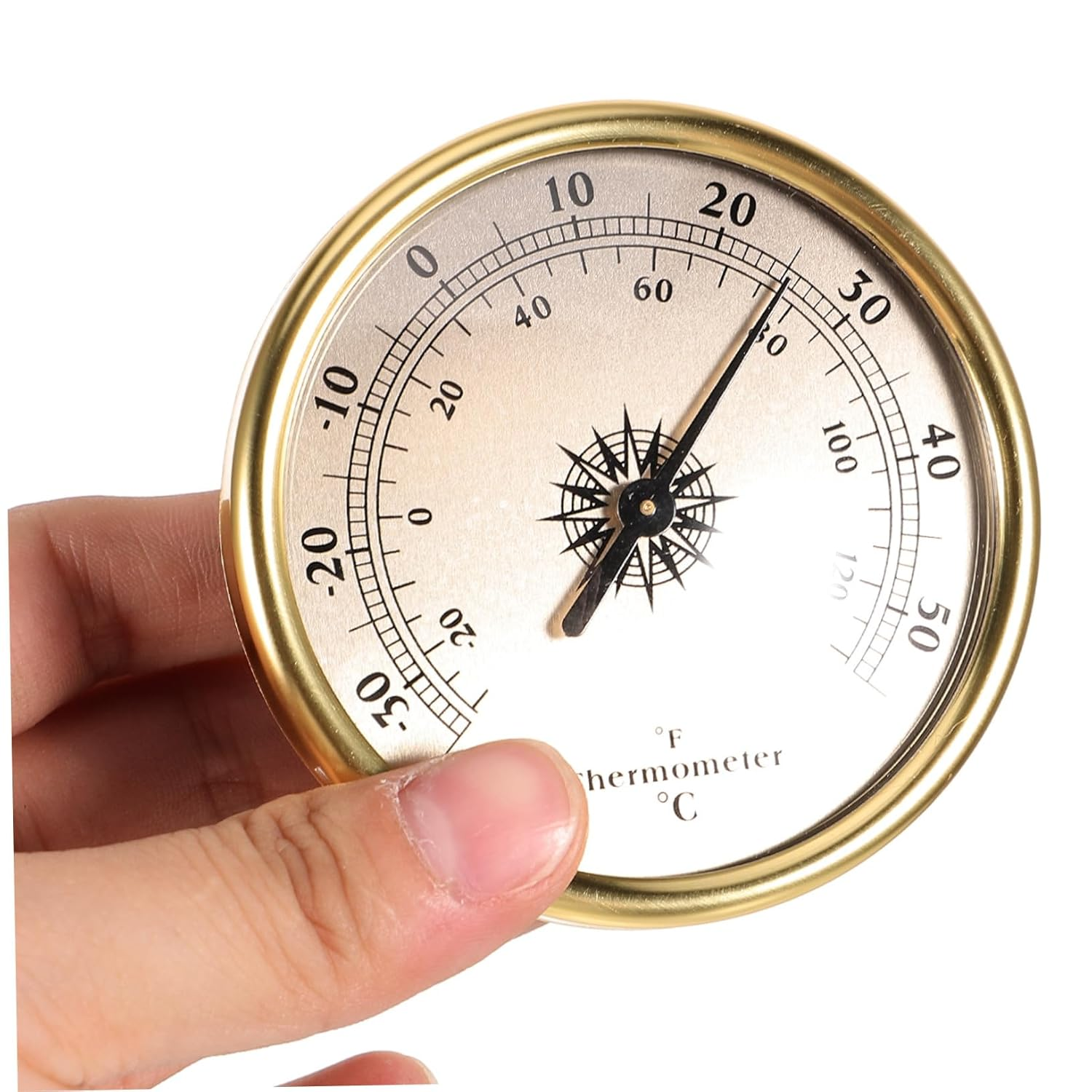 Metal Indoor Wall Thermometer round Temperature Gauge Accurate Temperature Monitor for Weather Station and Agricultural Use image number 2