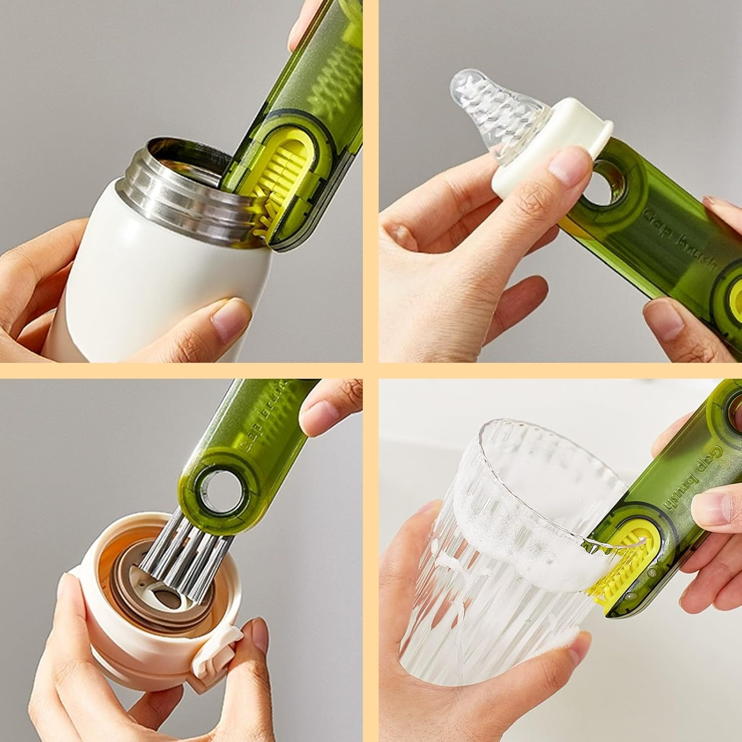 7 Pack Bottle Brush Cleaner Set, 3 in 1 Cup Lid Gap Cleaning Brush, Straw Brush Water Bottle Brush, Multifunctional Insulation Bottle Cleaning Tools image number 2
