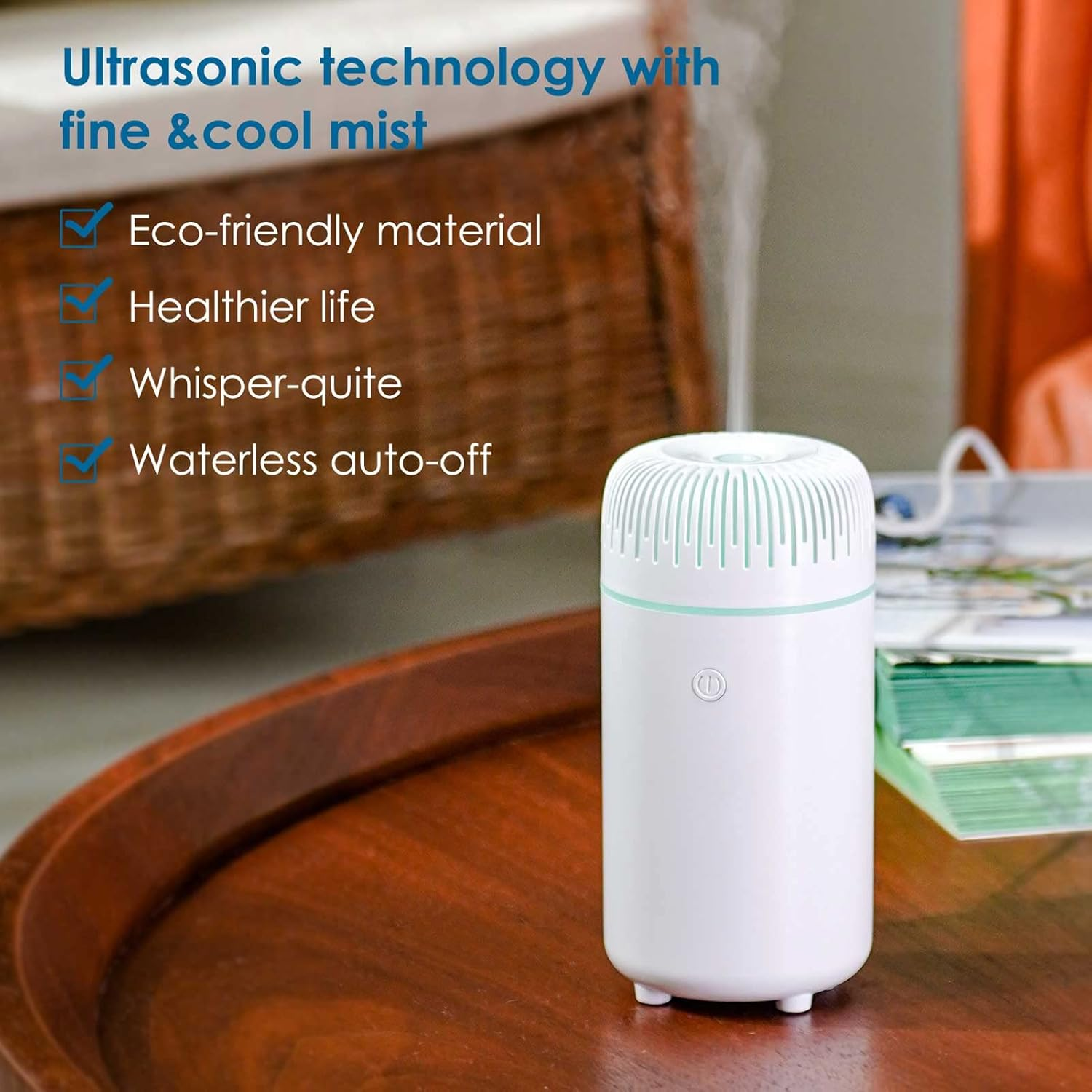 Car Diffuser Humidifier USB Aromatherapy Essential Oil Air Freshener USB Cool Mist Mini Portable Diffuser for Car Home Office Bedroom (White) - White B image number 4