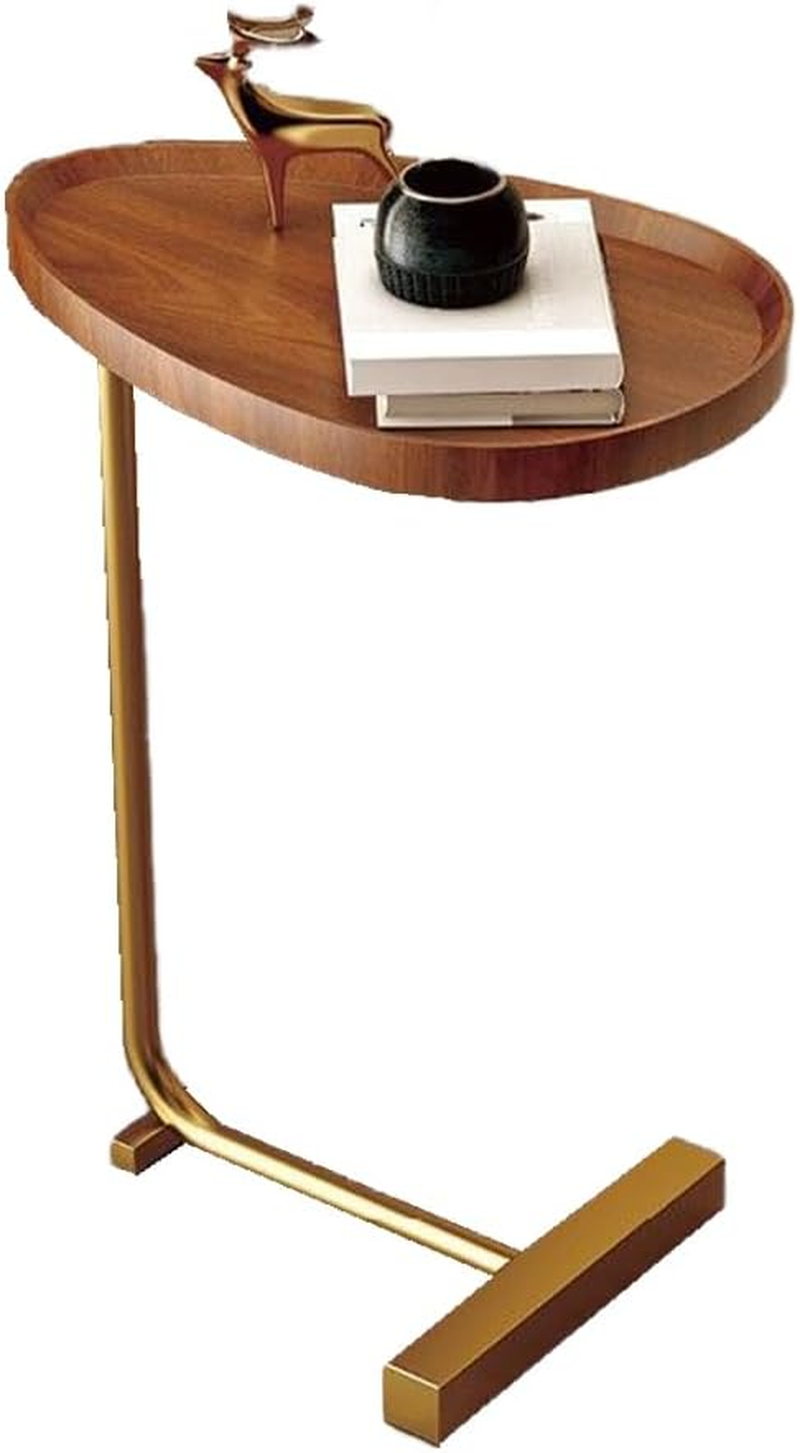 C Shaped End Table, C Table for Couch,Coffee End Table,Sofa Snack Side Side Tables,With Metal Frame, Industrial, for Living Room,Bedroom (Style D)