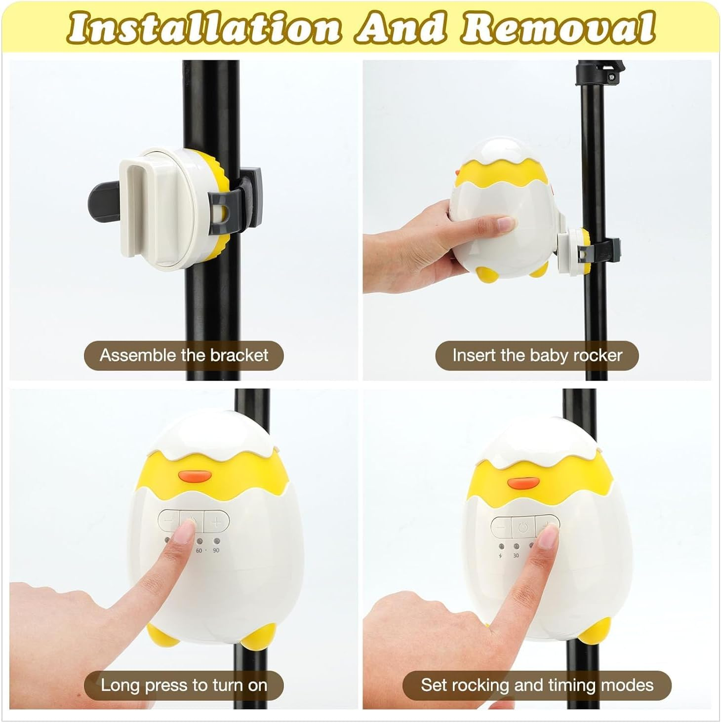 Portable Baby Rocker, Pram Rocker 2.0. USB Rechargeable, Portable Baby Rocker Fits Any Pram, Stroller, Baby Swing, Pushchair, Bouncer and Buggy image number 6