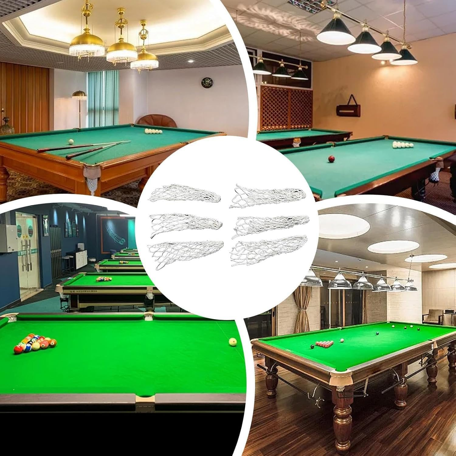 Billiards Table Pocket, 6Pcs/Set Billiards Mesh Pockets, Premium Nylon Durable Billiards Table Net, Tough and Tensile Ideal Accessories for Replacing Pool Table Pockets, Billiards Enthusiasts image number 5