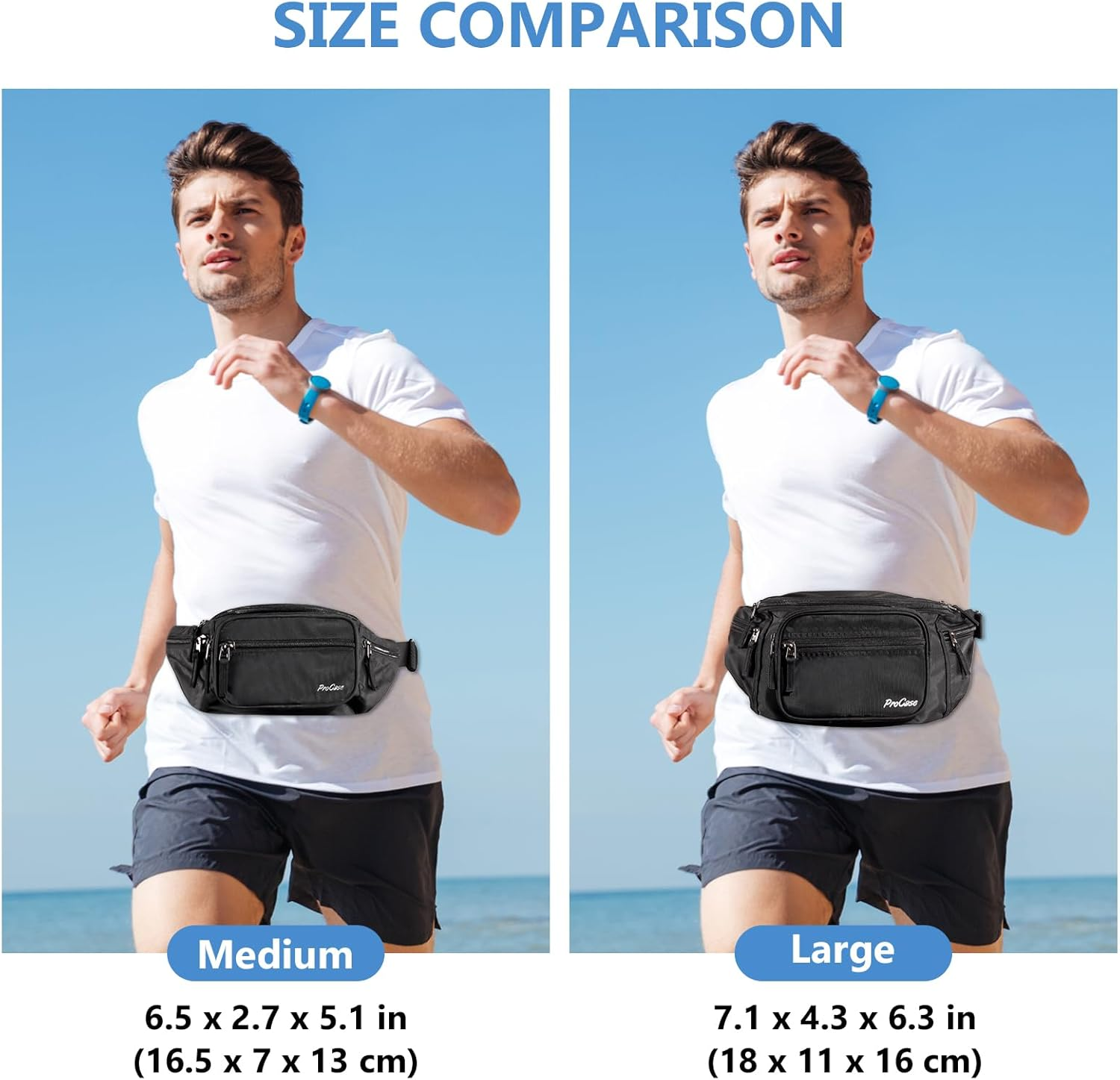 Procase Fanny Pack Waist Packs for Men Women, Large Capacity Waist Bag Hip Pack for Travel Hiking Running Outdoor Sports image number 5