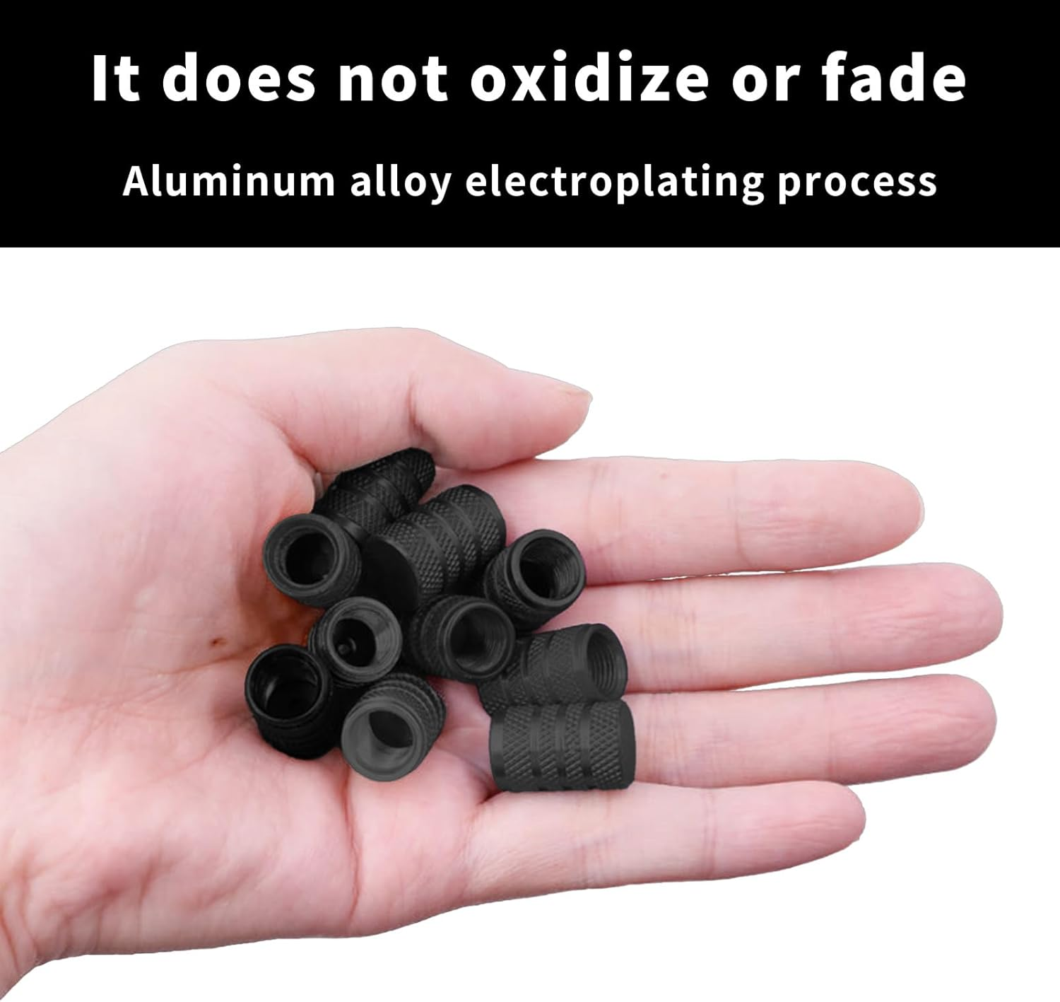 8 Pcs Tyre Valve Caps, Dust Caps for Car Tyres, Black Stem Dust Caps, Car Tire Valve Stem Caps, Aluminum Tire Valve Cap Valve Covers Replacement for Cars, Bike and Bicycle, Trucks, Motorcycles image number 4