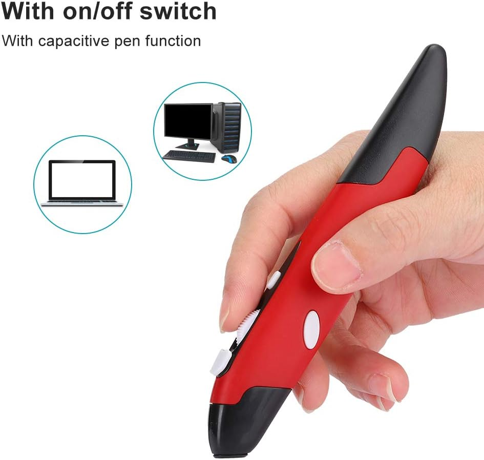 Ergonomic Mouse, USB Pen PC Parts Handwriting Mouse Pen Innovative Custom Vertical Mouse for Laptop, Computer(Red, PR-03) - Gray, Pr-03 image number 6