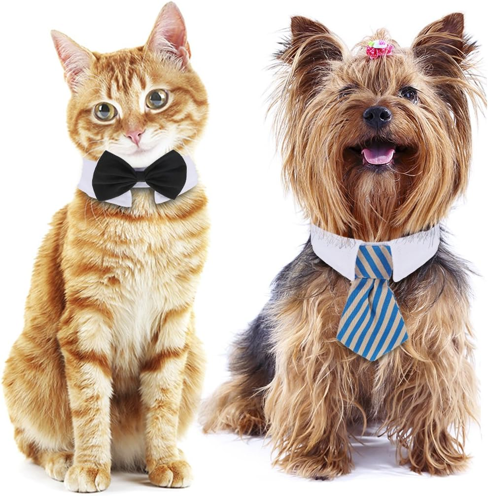 Shappy 3 Pieces Dog Cat Bow Tie Pet Costume Cat Wedding Bowtie Formal Dog Collar Adjustable Necktie Collar for Cat Small Dog Puppy Grooming Accessories (S) image number 4
