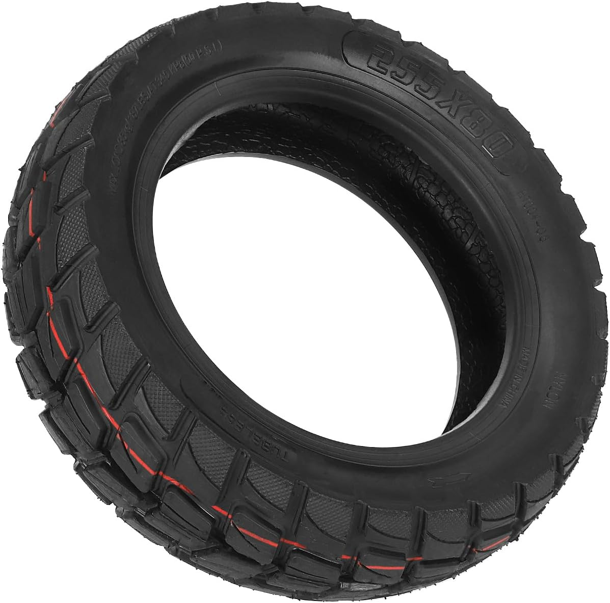 VOLOHAS 255 X 80 Off-Road Tubeless Tyres, 10 Inch Replacement Wheels Tyres for Zero 10X Electric Scooter, Thickened Front and Rear Tyres Replacement (Pack of 2) image number 2