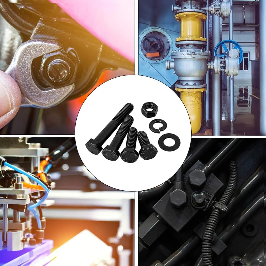 240Pieces Screw Assortment Kit, 10.9 Grade Alloy Steel, Button Head Socket Cap Metric Screws Bolts, Flat Washers/Nuts/Hex Wrenches M6/M4/M5/M6/M8/M10,Black image number 3